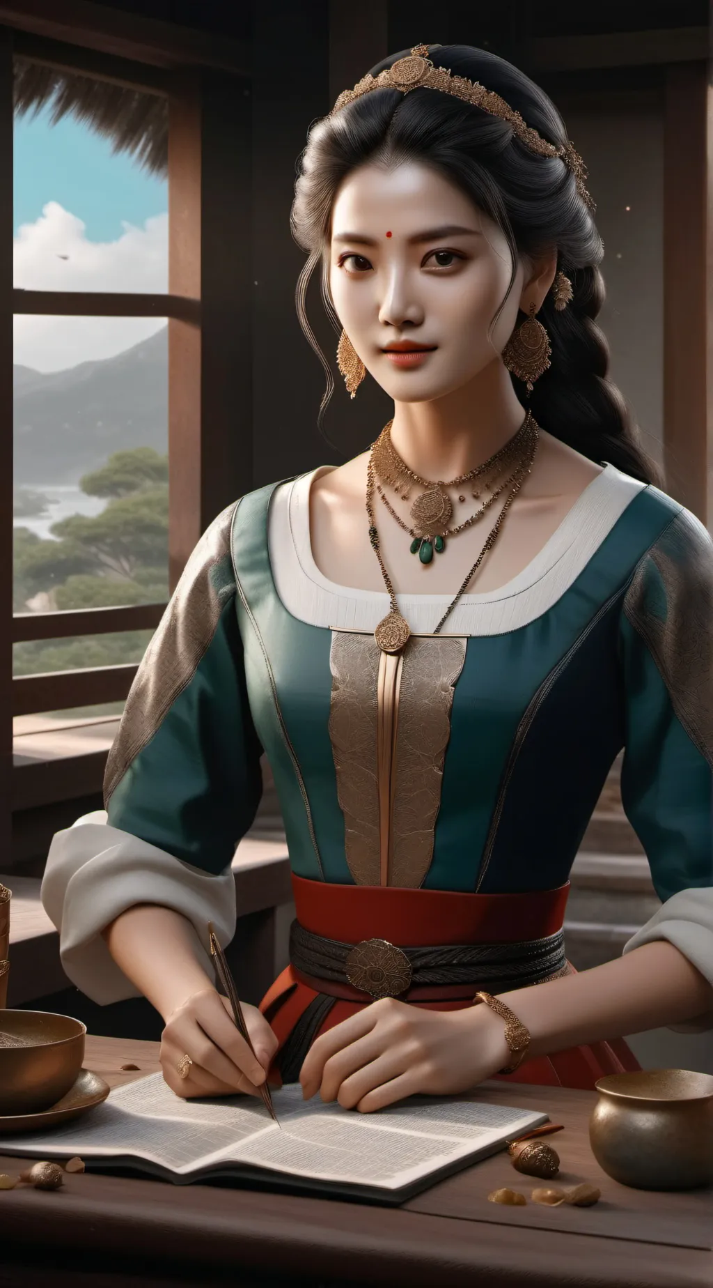 ai character: Beatriz Pinzón background