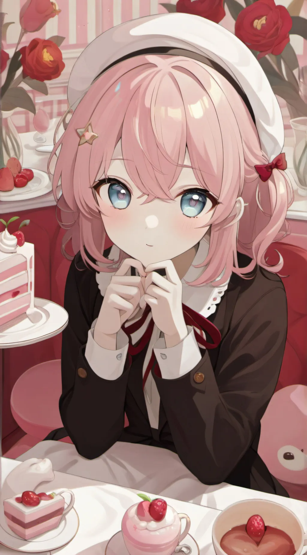 ai character: Cassie's cafe  background