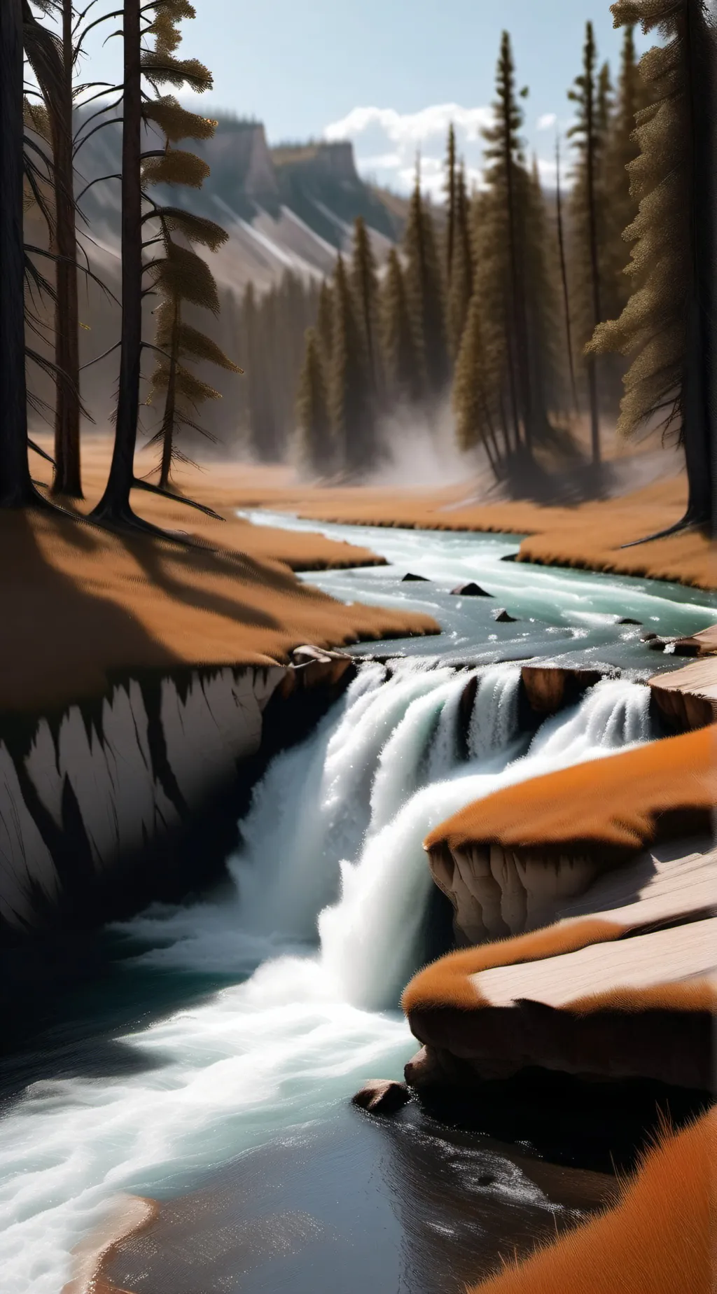 ai character: Yellowstone Park background