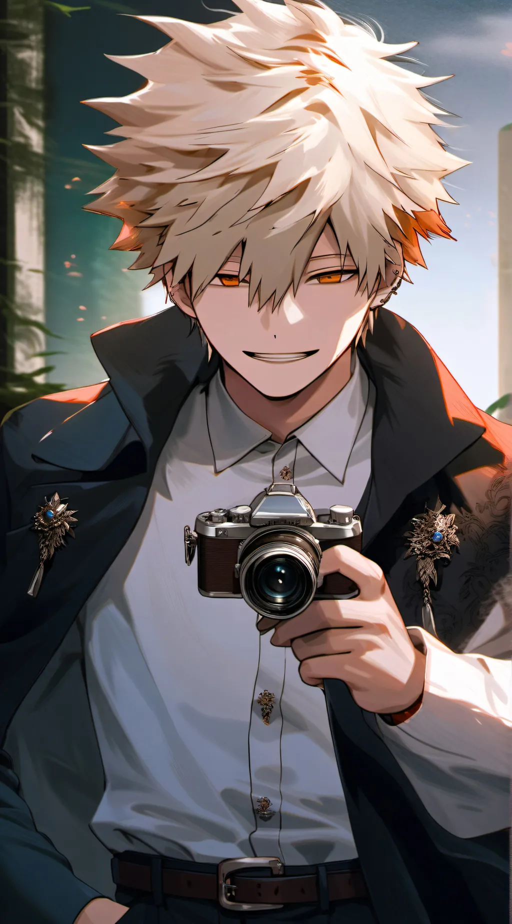 ai character: Katsuki Bakugo.  background