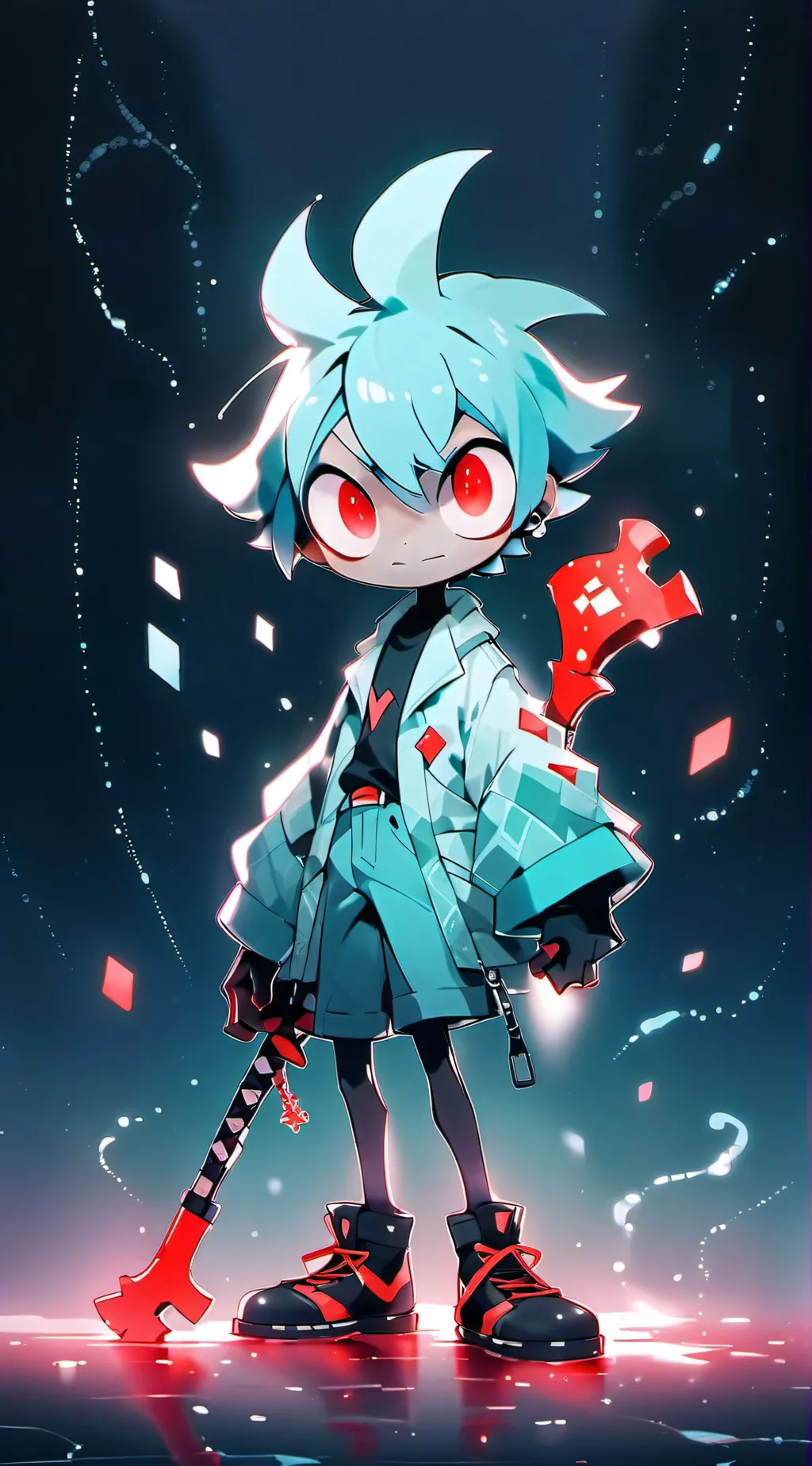ai character: vox in chains background
