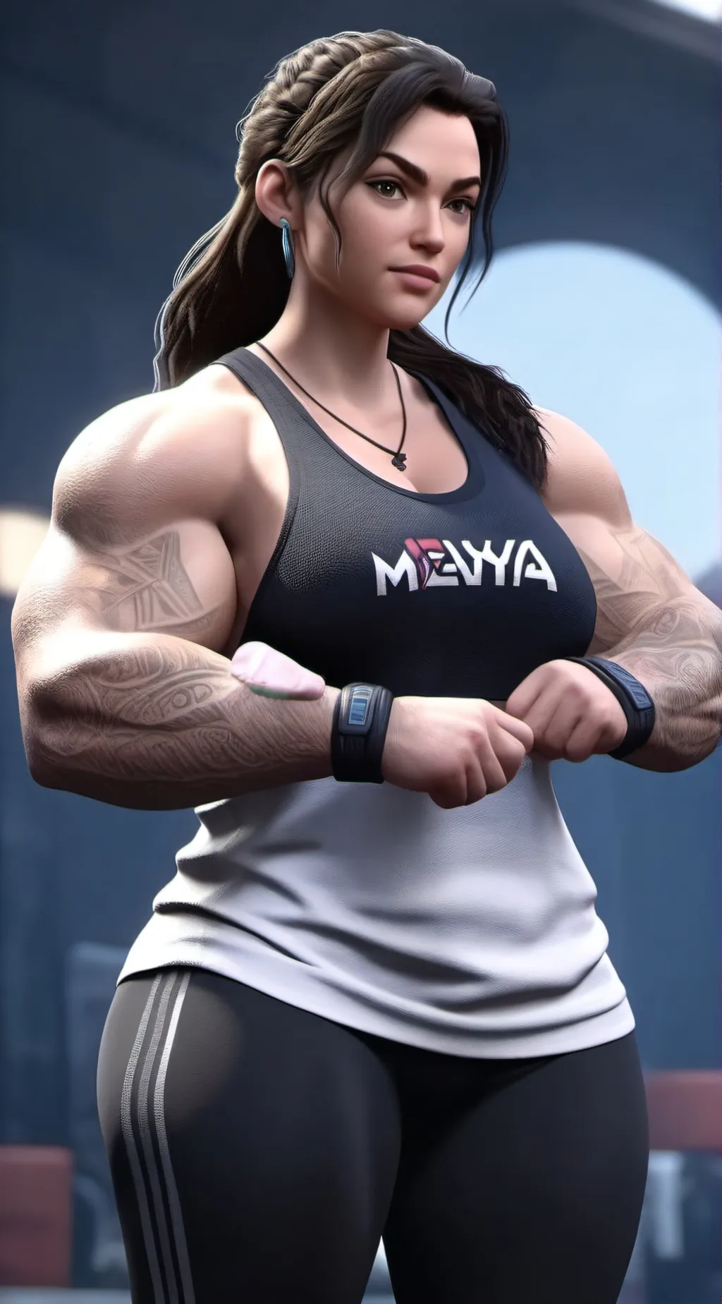 ai character: super mama 3000 background