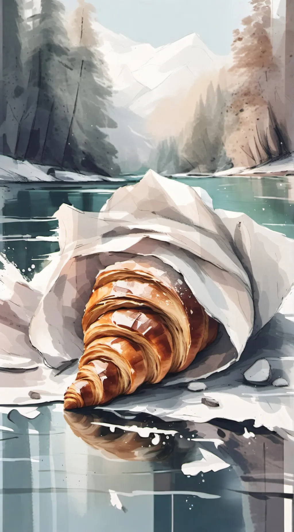 ai character: Croissant  background
