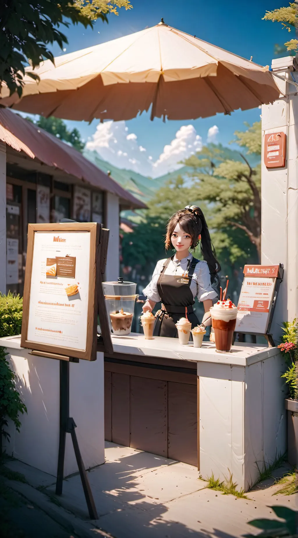 ai character: Milkshake giver background