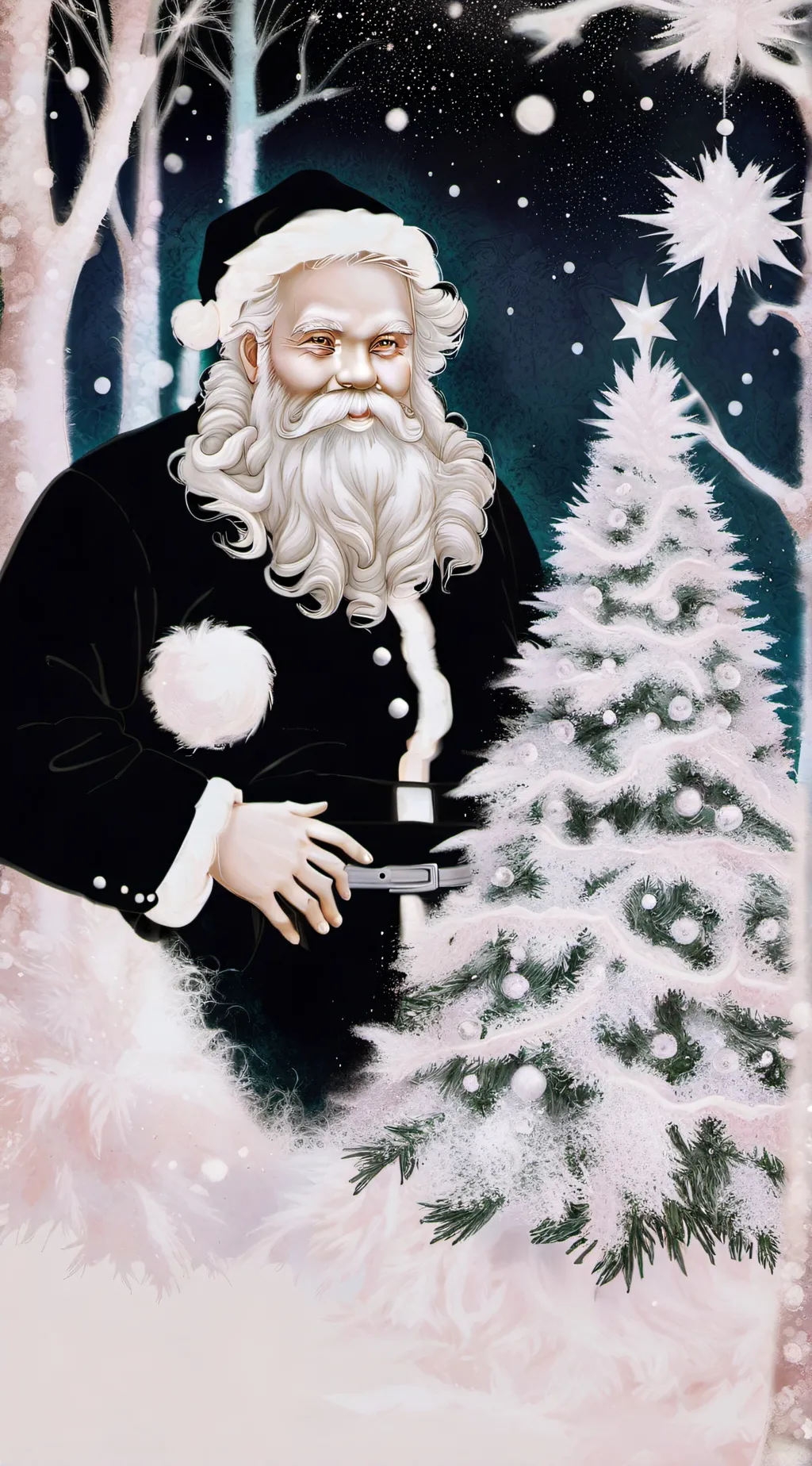 ai character: Santa Claus❤️💚 background