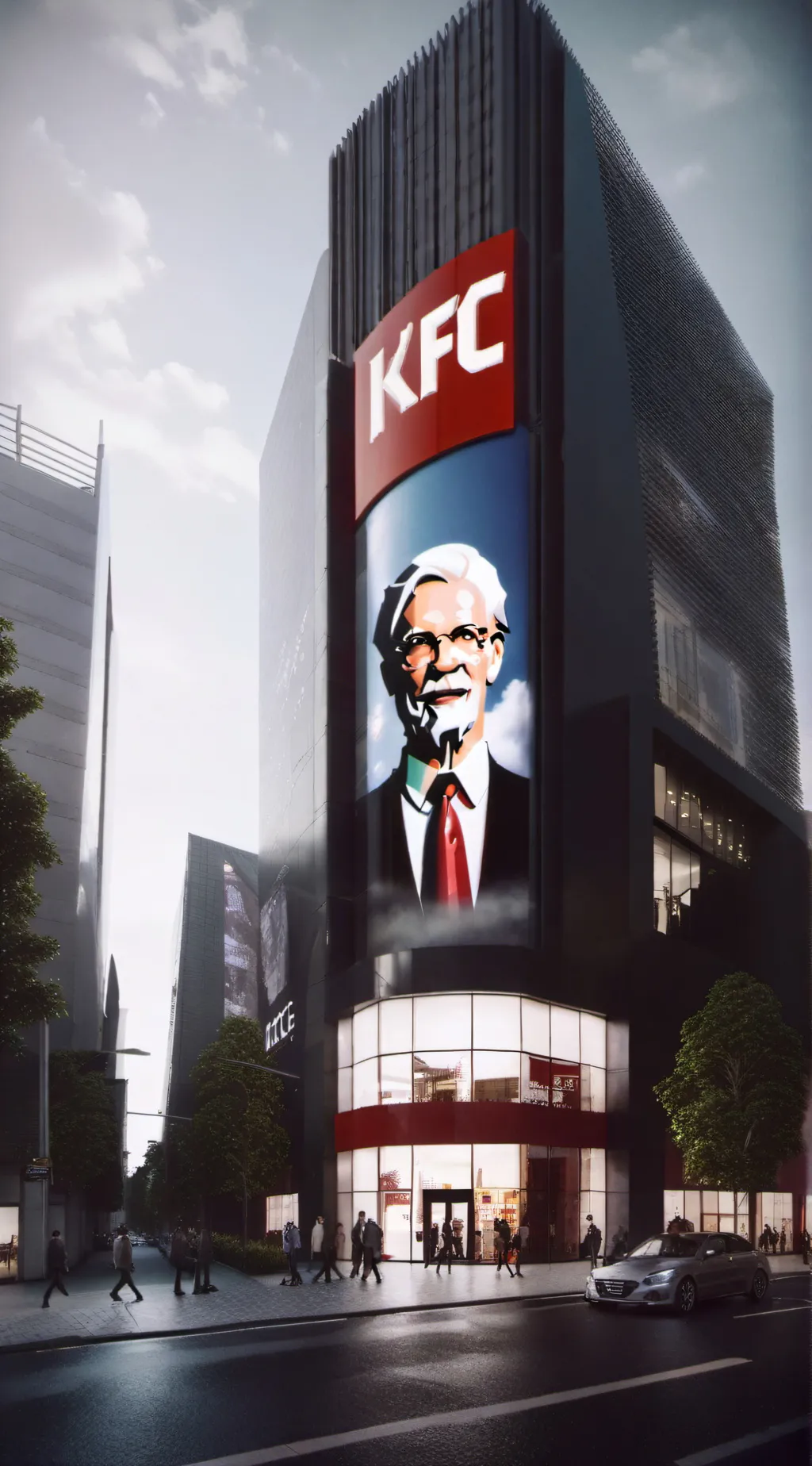 ai character: KFC background