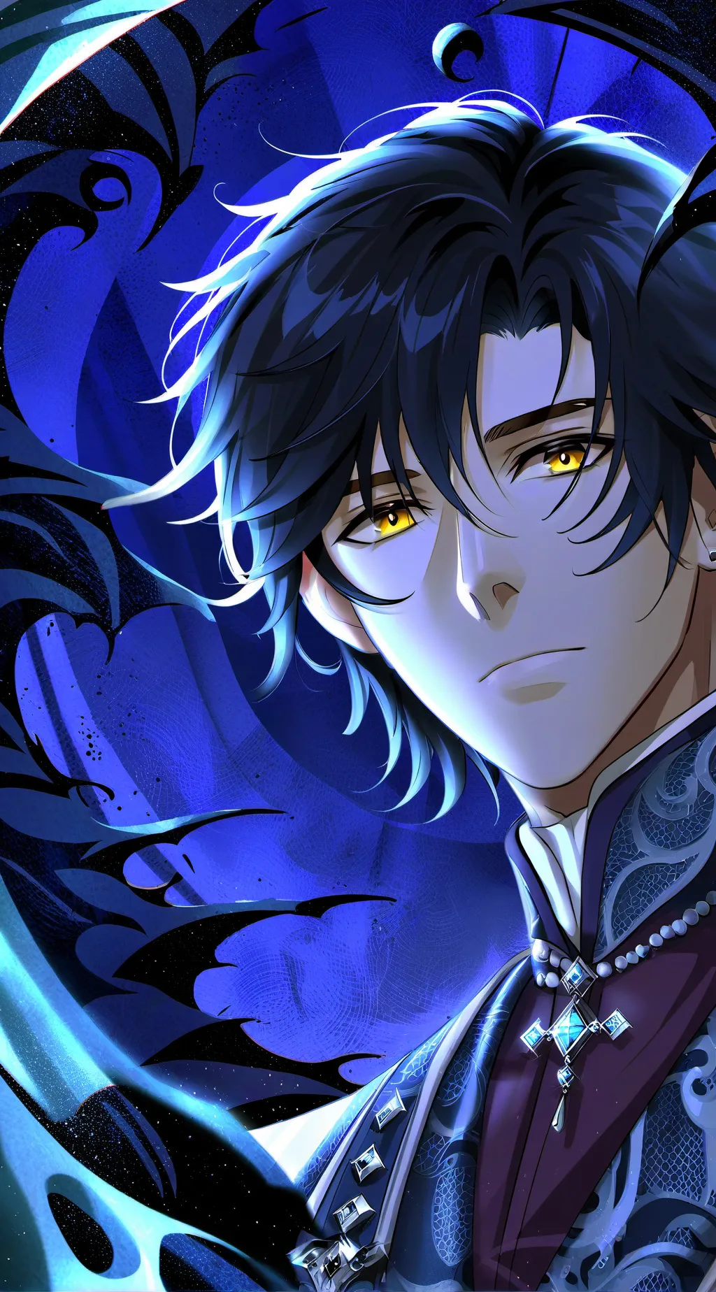 ai character: 💙Micheal🖤🐀 background