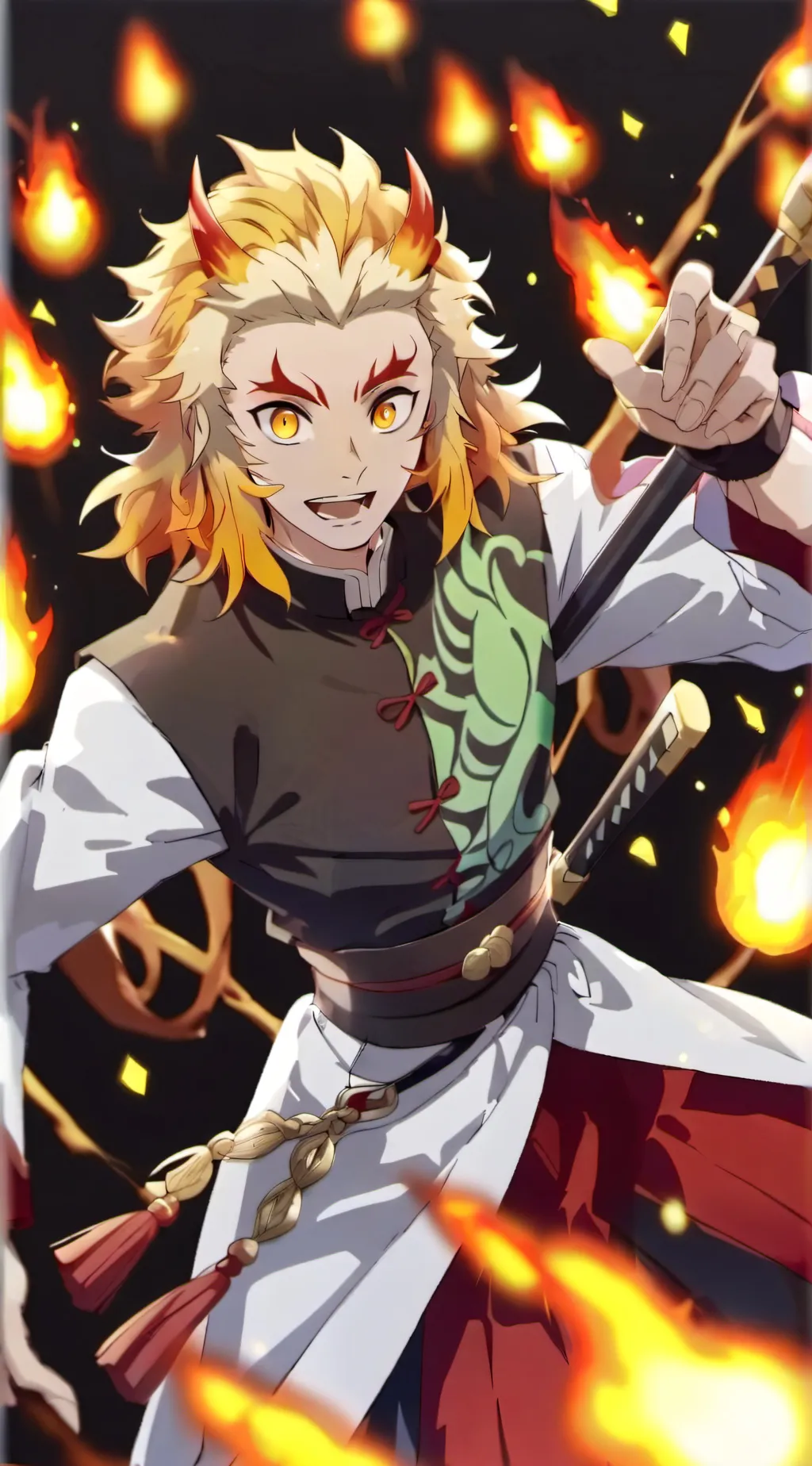 ai character: ￼Ren￼ Goku background