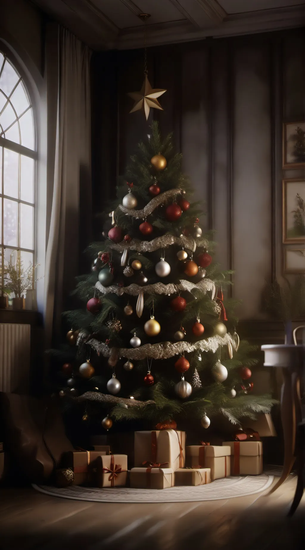 ai character: hh Christmas  background