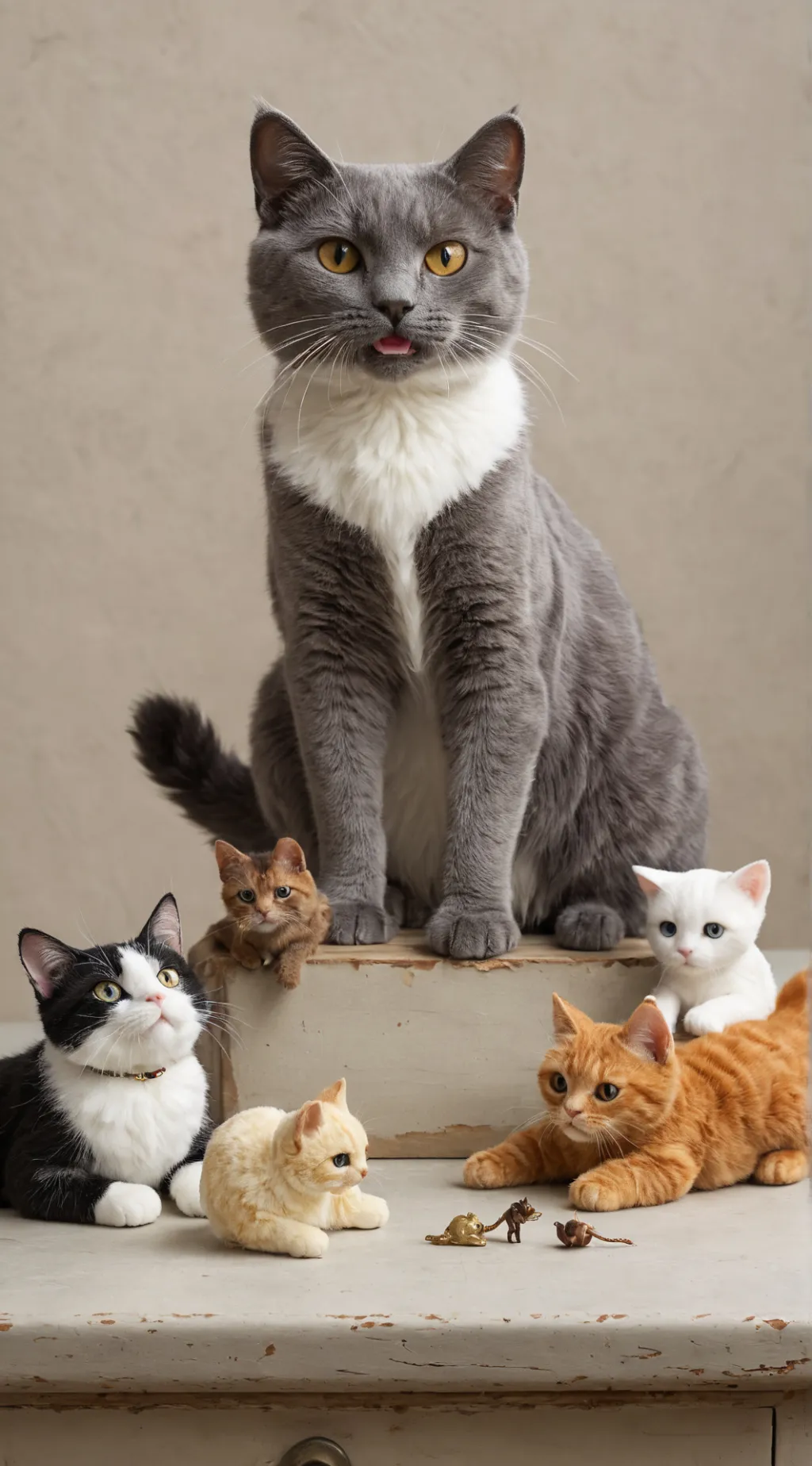 ai character: Mama cat background