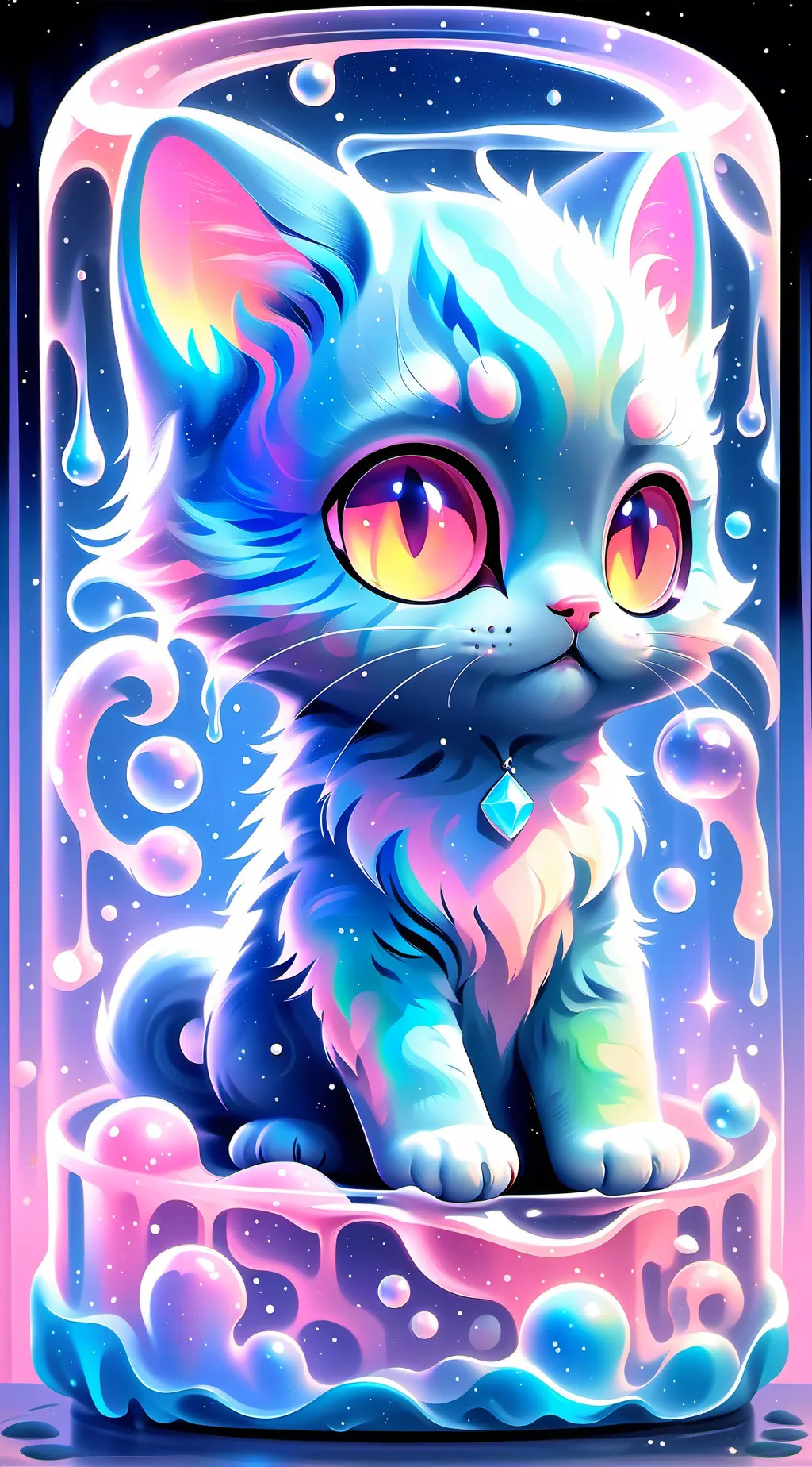 ai character: tiny pink background