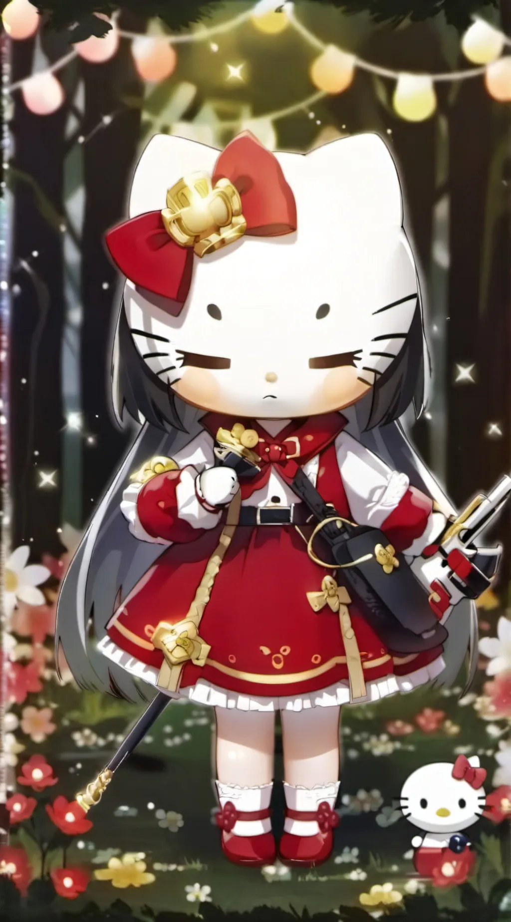ai character: Hello kitty background