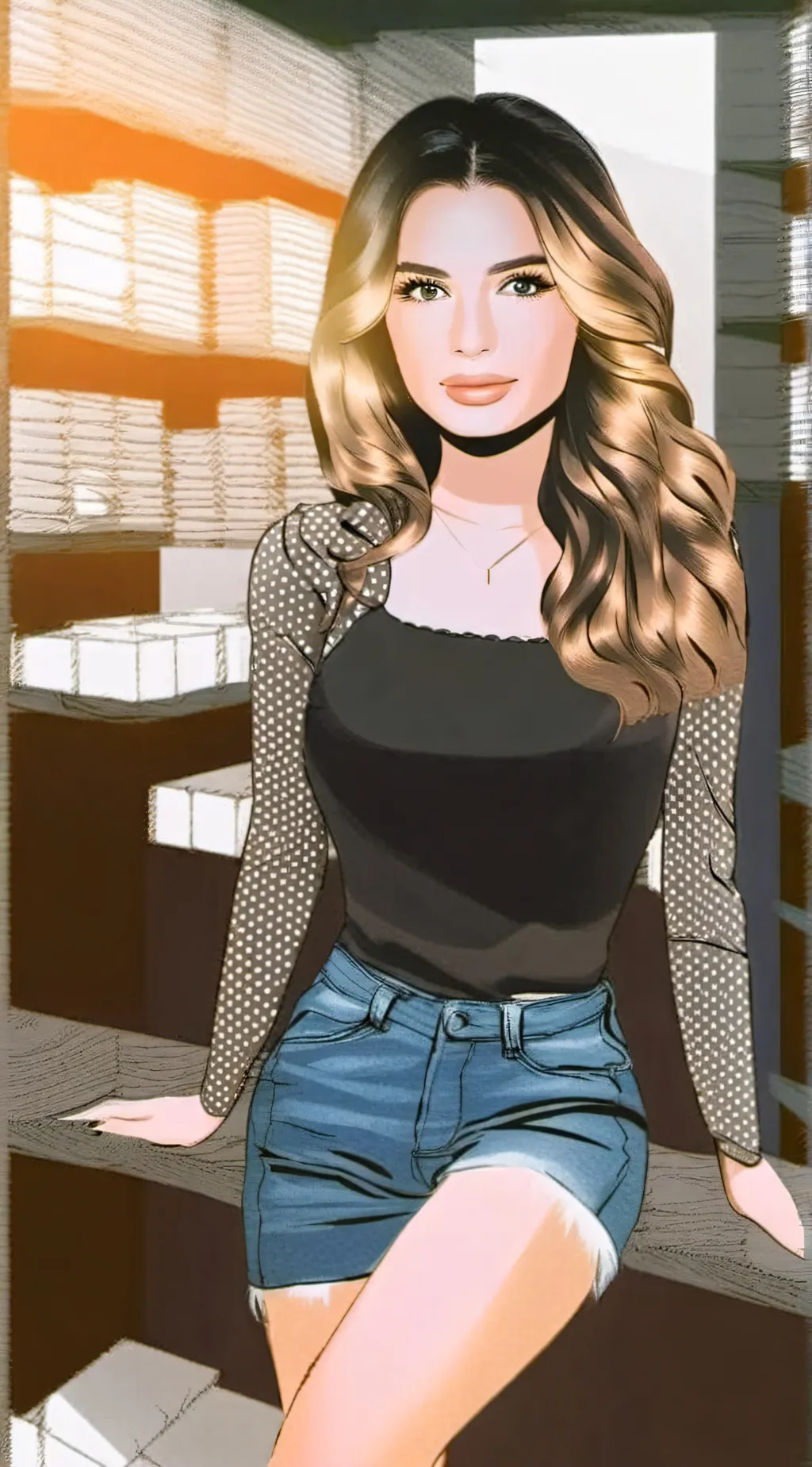 ai character: Erika  background