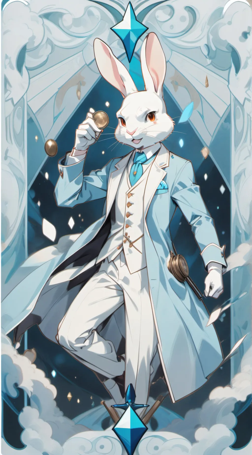 ai character: the white rabbit background