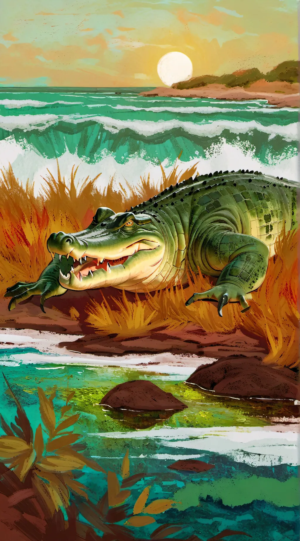 ai character: crocodile  background