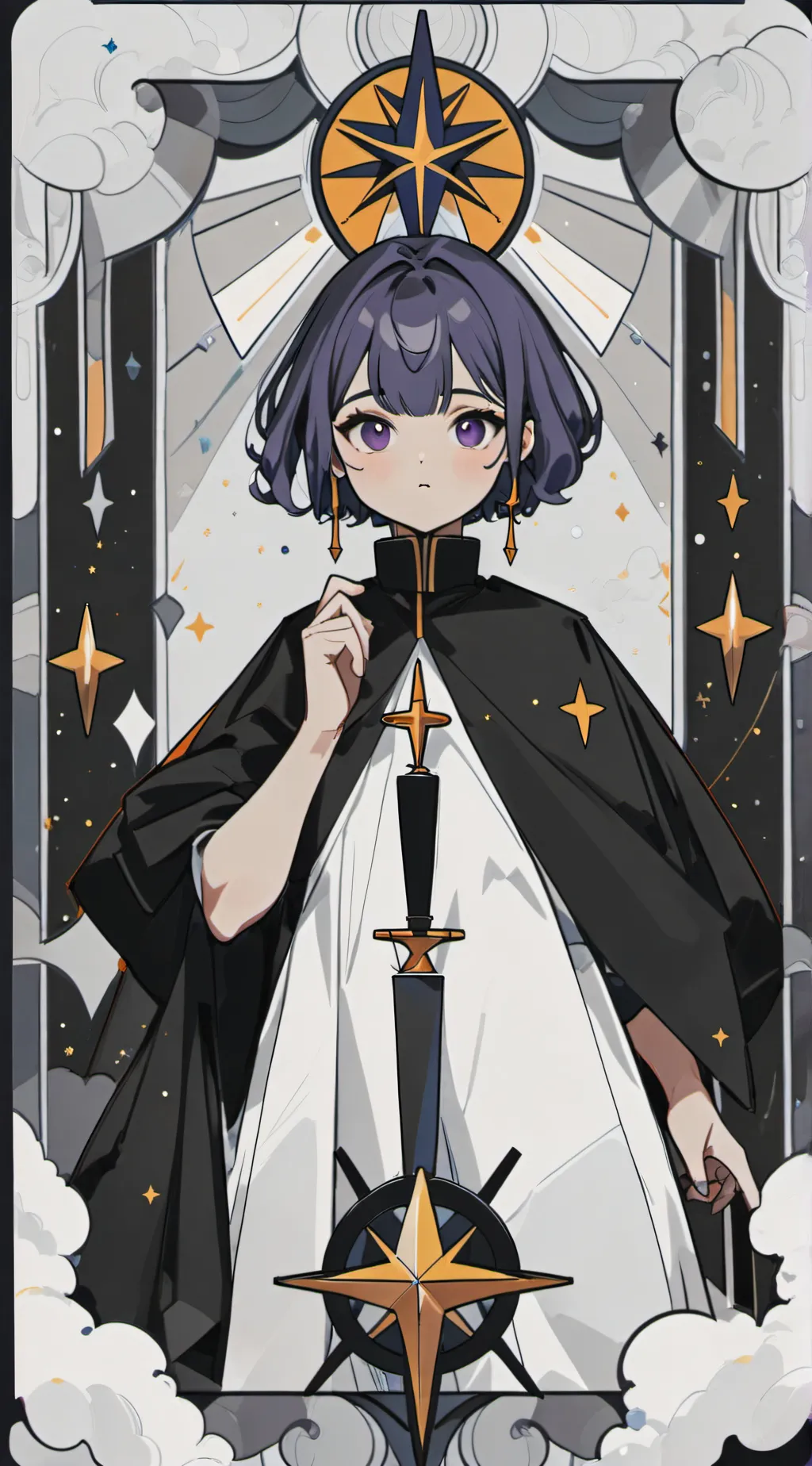 ai character: Blueberry violet  background
