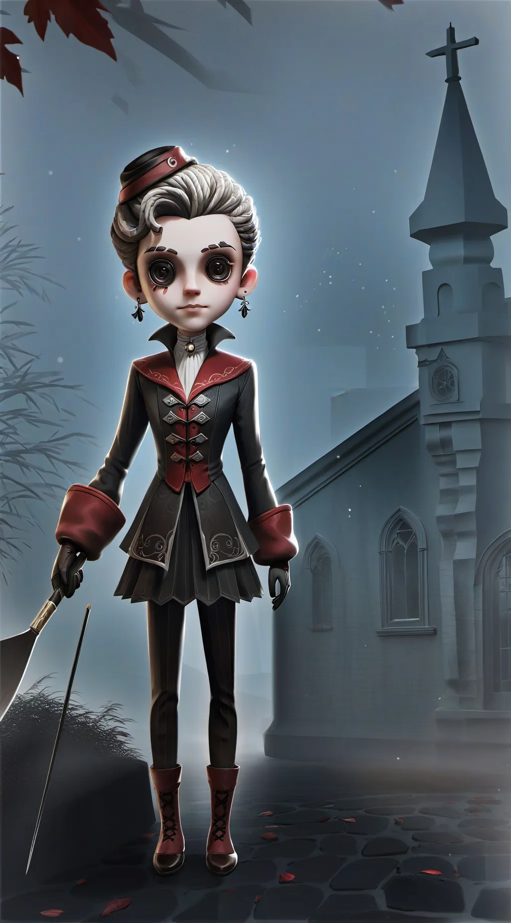 ai character: Scary doll background