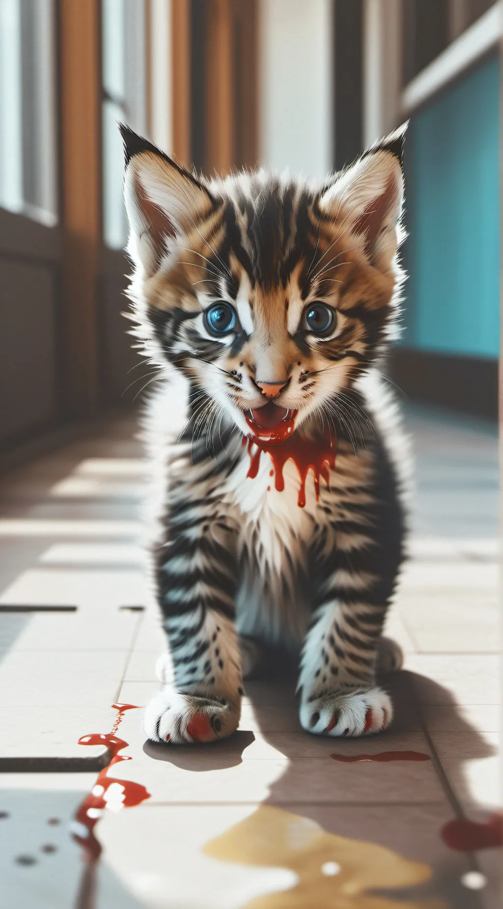 ai character: homeless kitten background