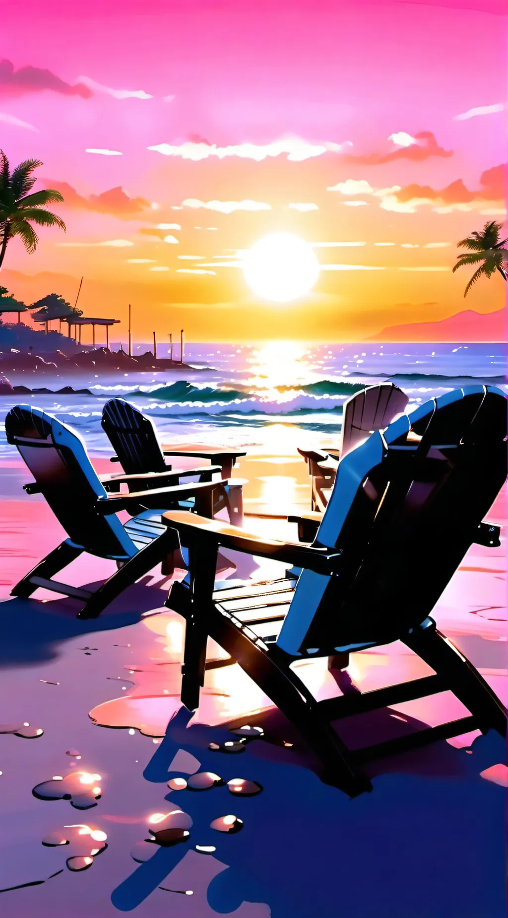 ai character: beach day background