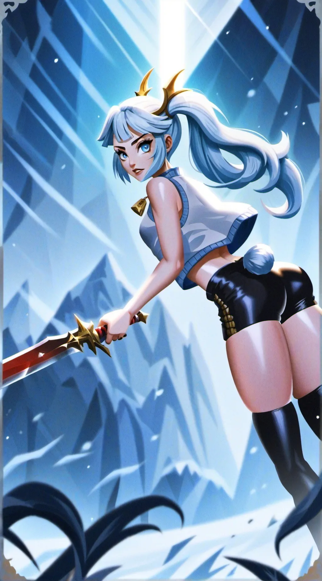 ai character: snowflake background