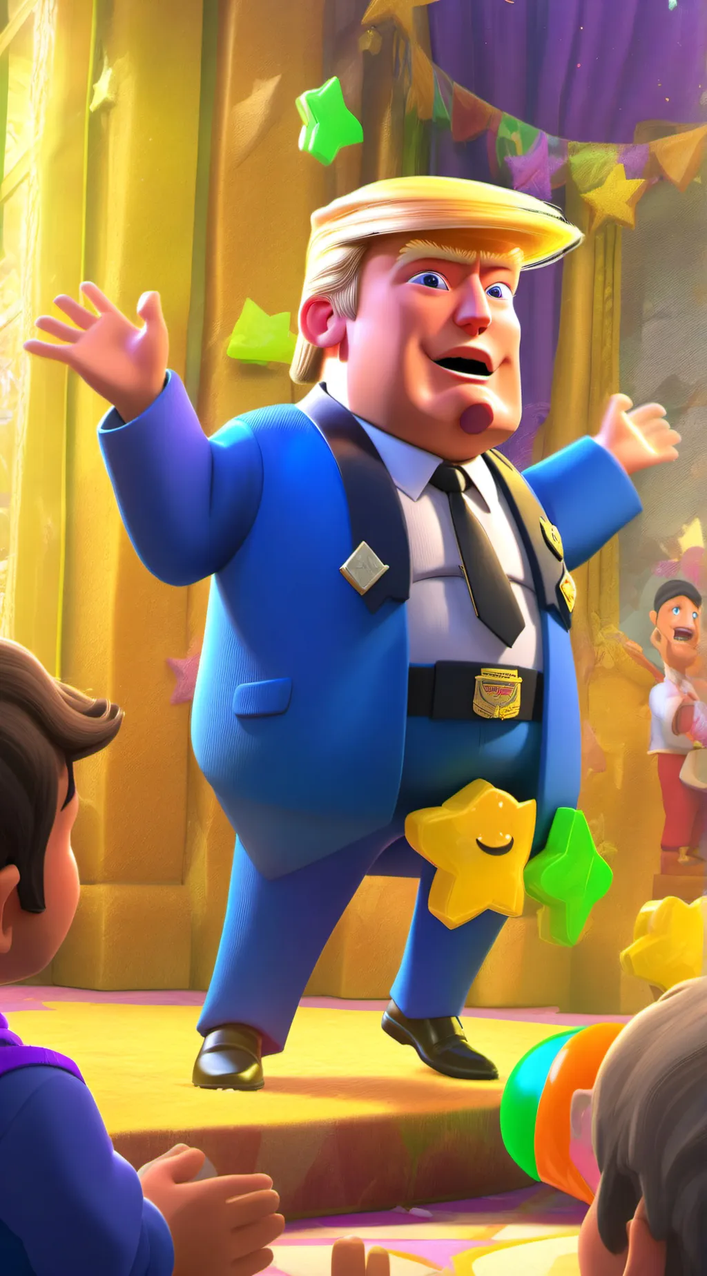 ai character: Donald Trump  background