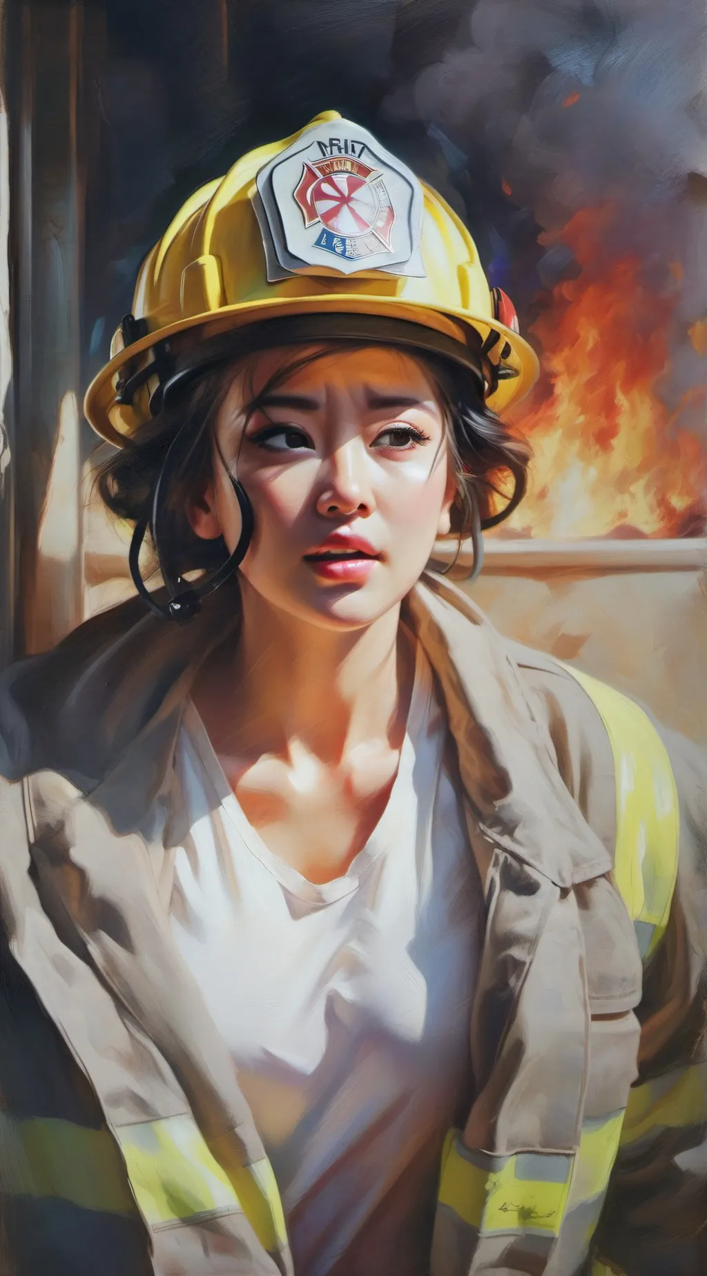 ai character: Firefighter Keiko background