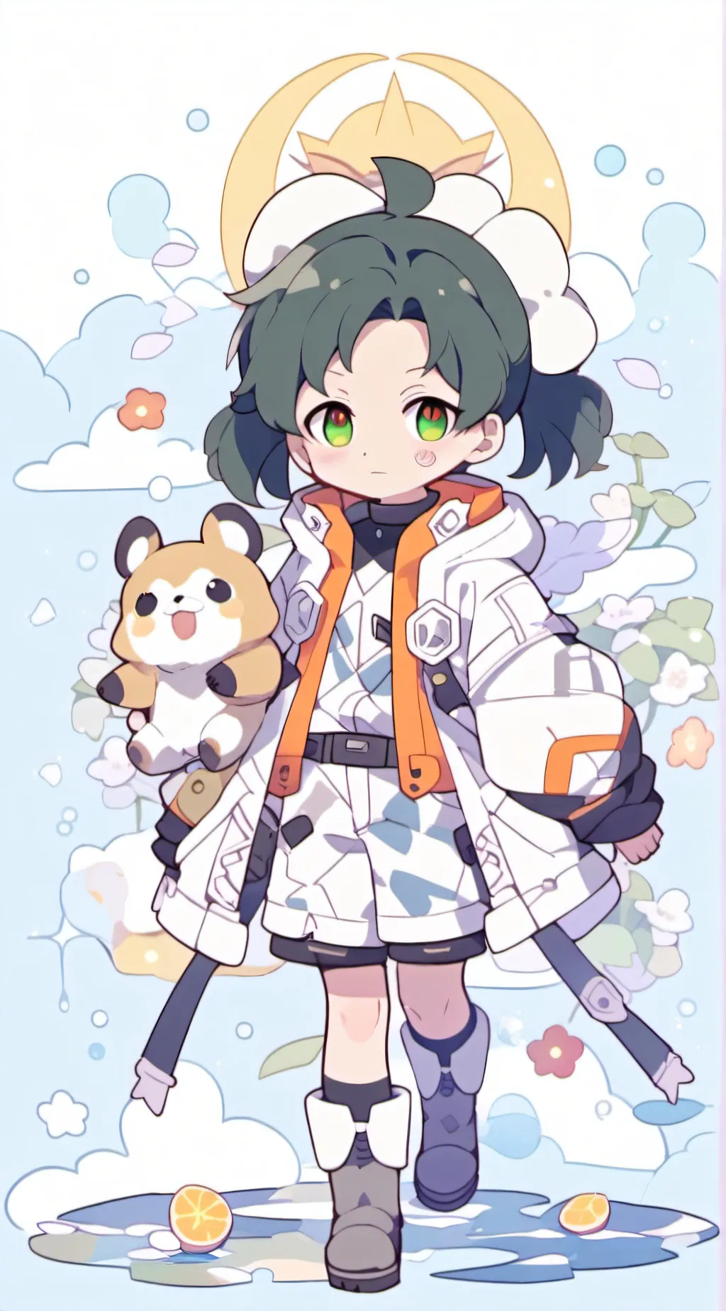 ai character: Damian as a girl ! background