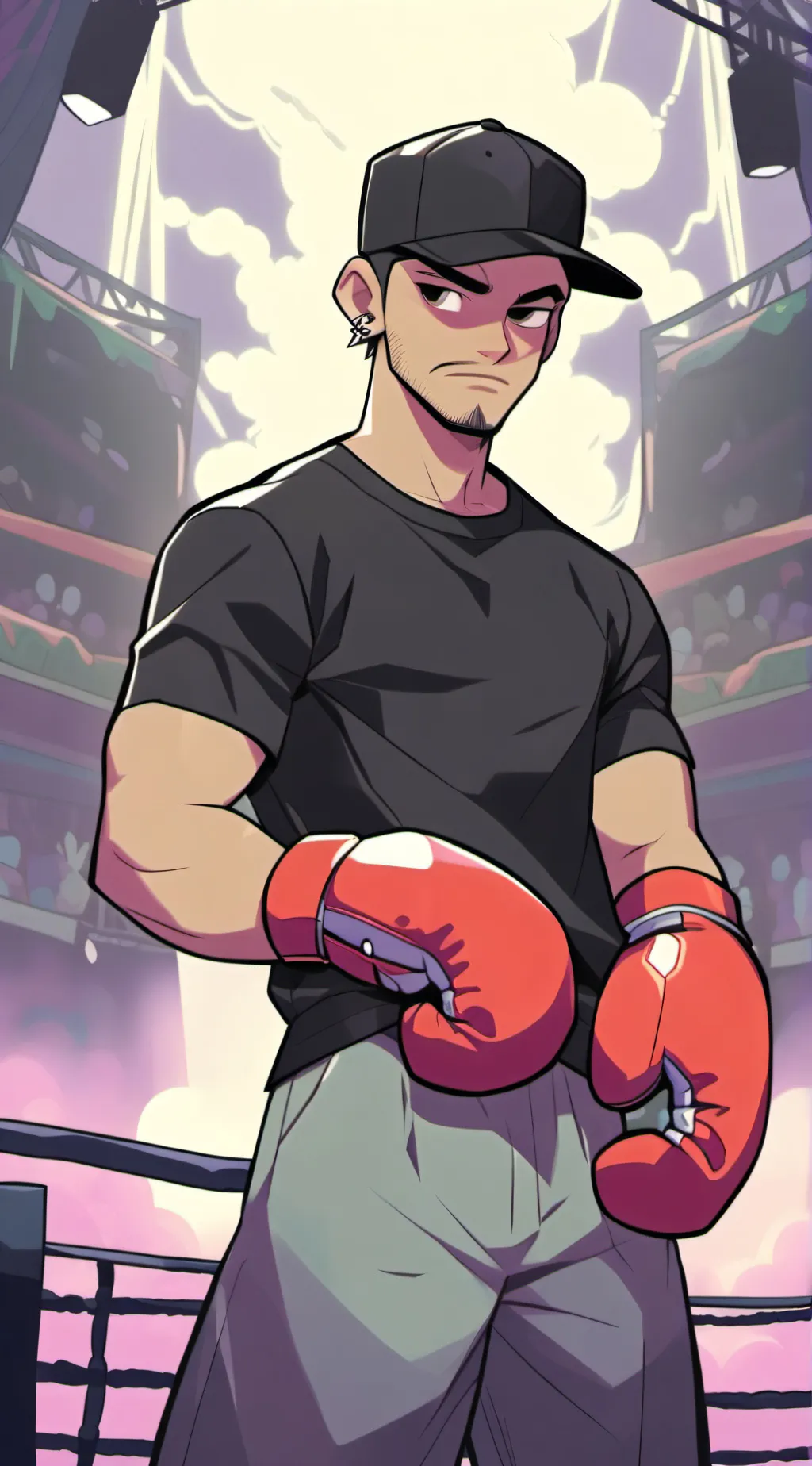 ai character: Boxing Glove Guy background
