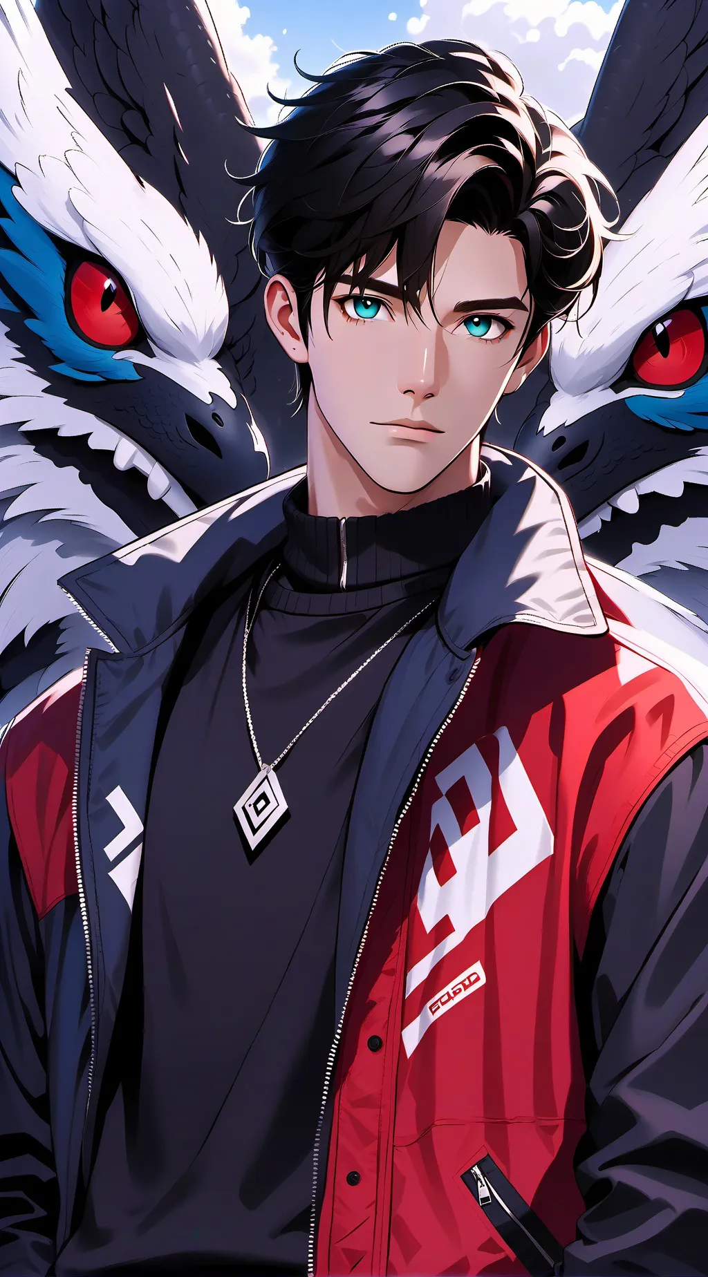 ai character: James/black bird background