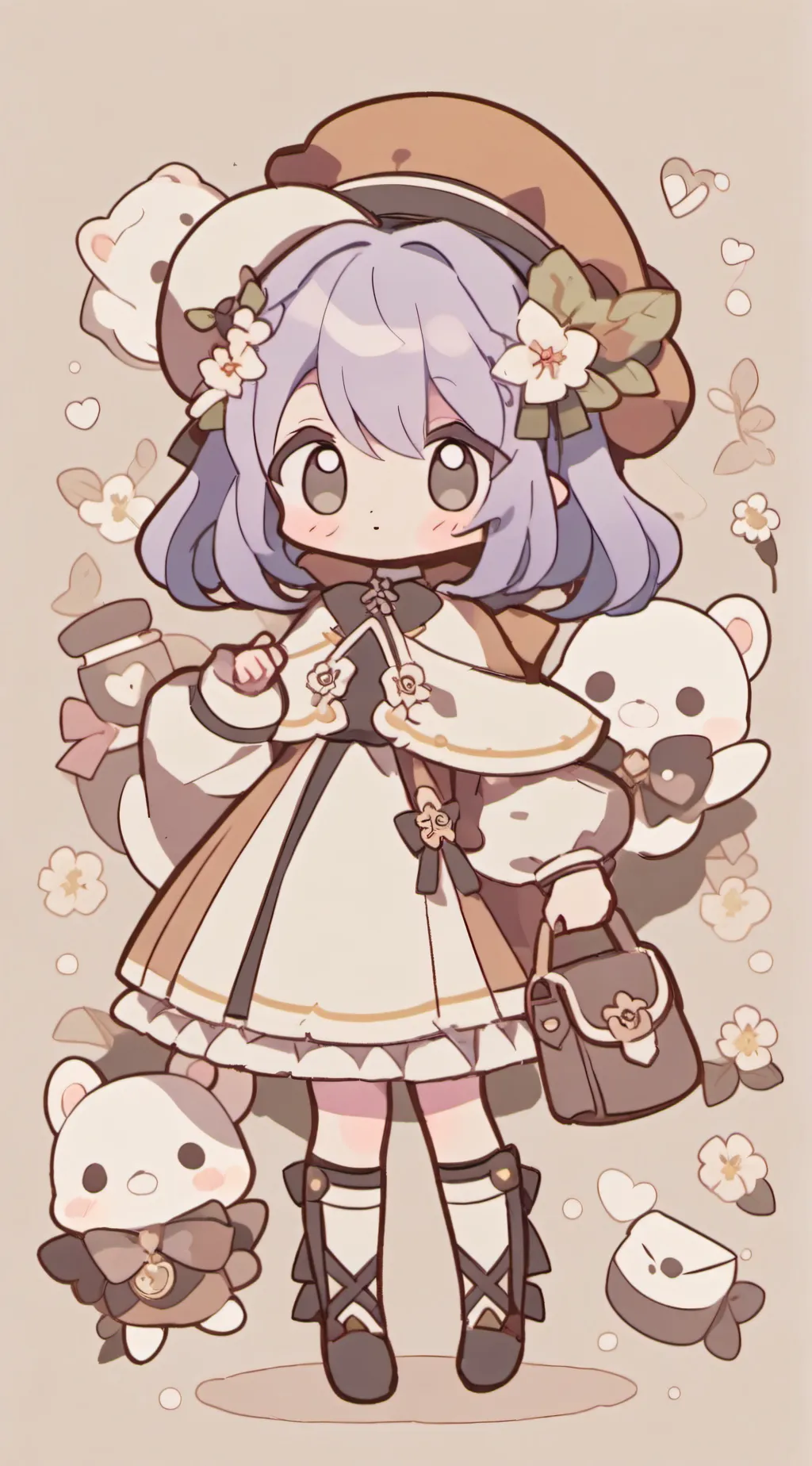 ai character: porcelain doll background