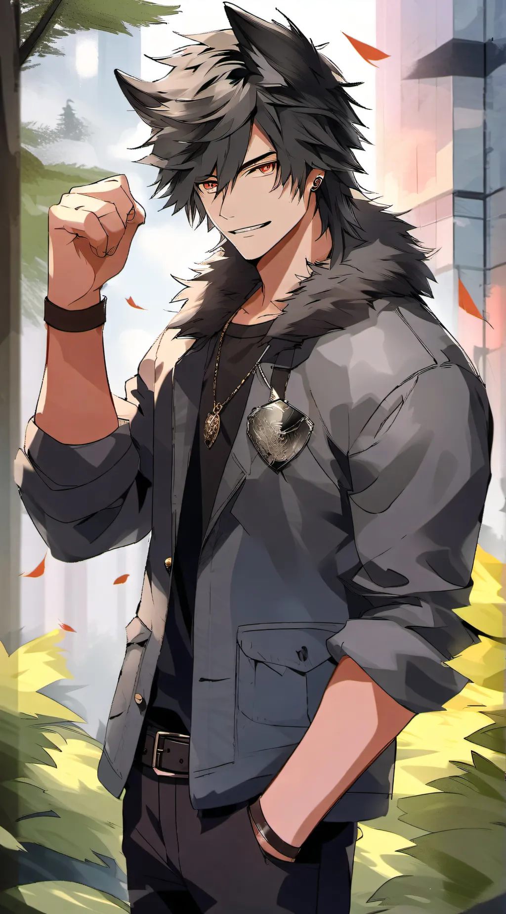 ai character: Shadow werewolf background