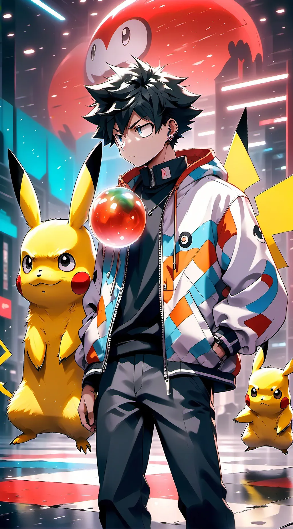 ai character: Deku de los 90s background