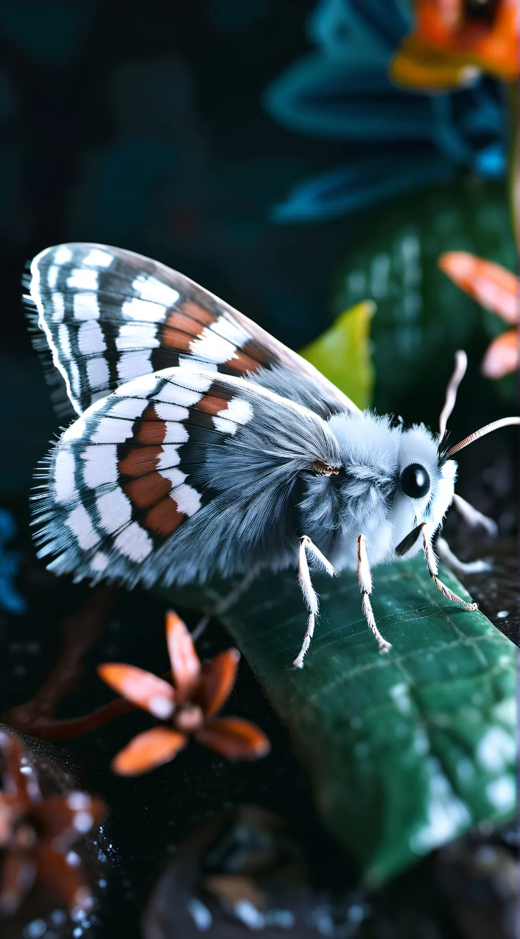ai character: Fluffy moth background