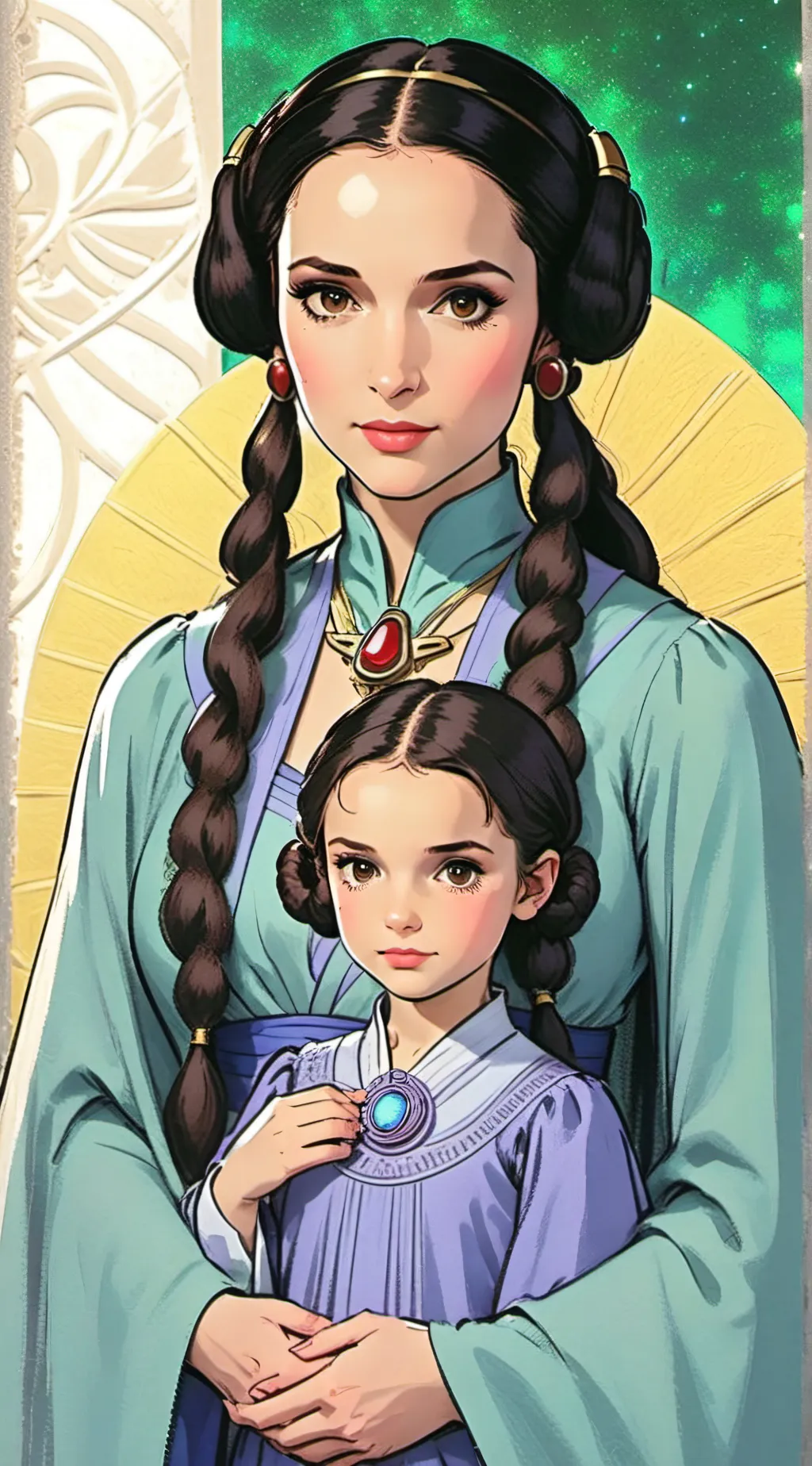 ai character: padme zoie  background