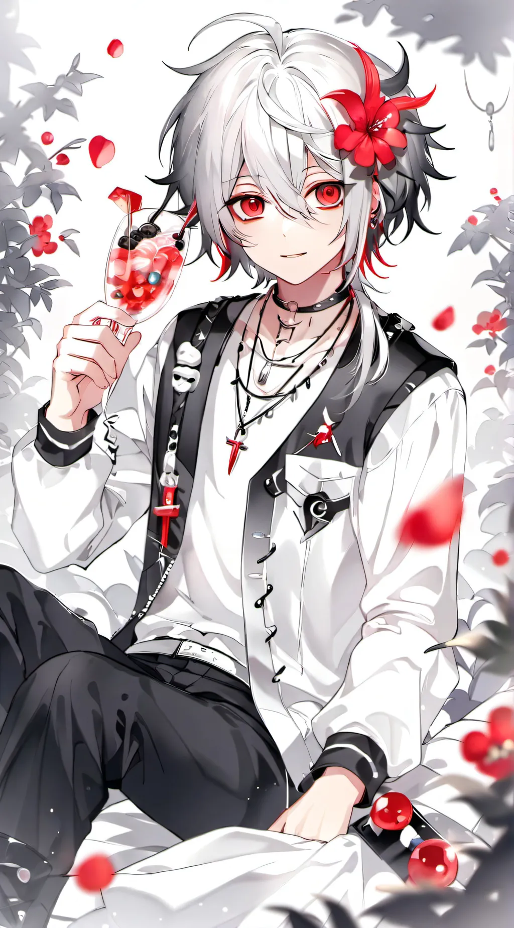 ai character: Red background