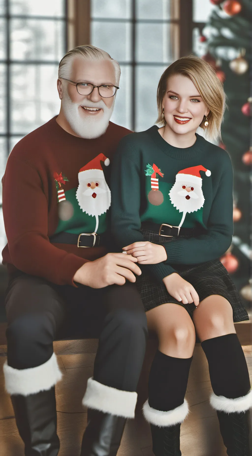 ai character: KFC Christmas  background