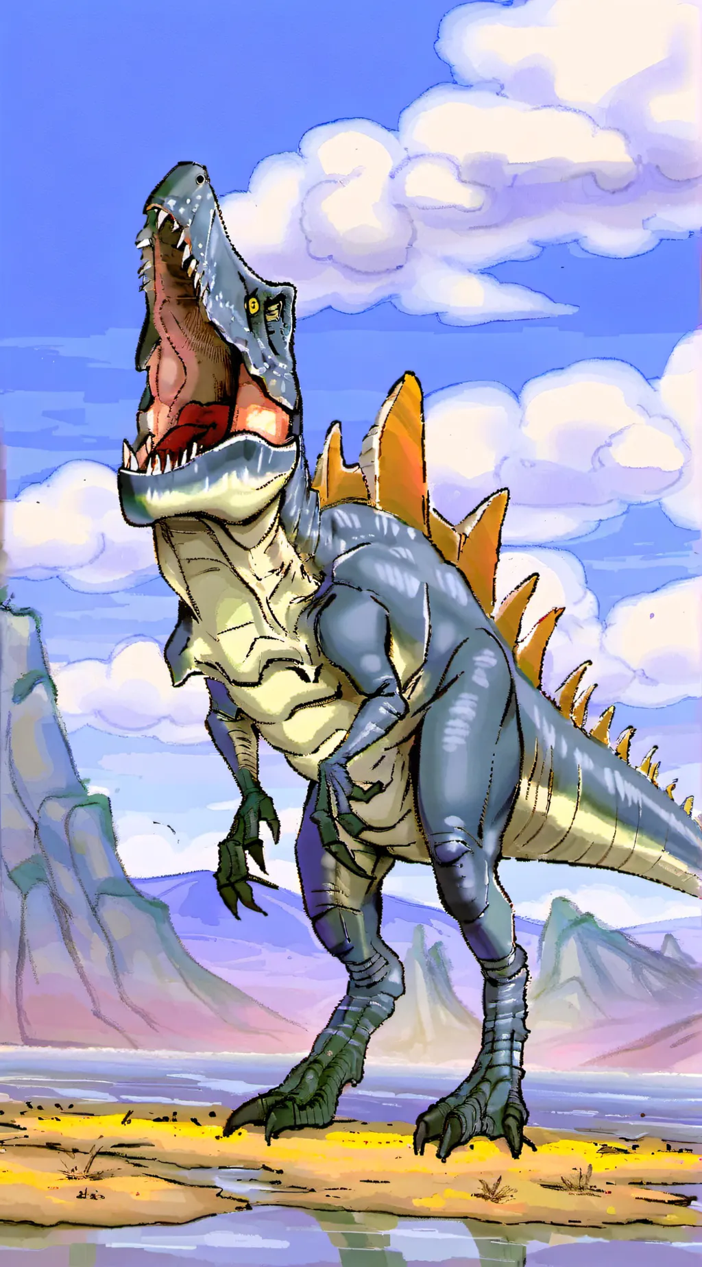 ai character: JP3 Spinosaurus background