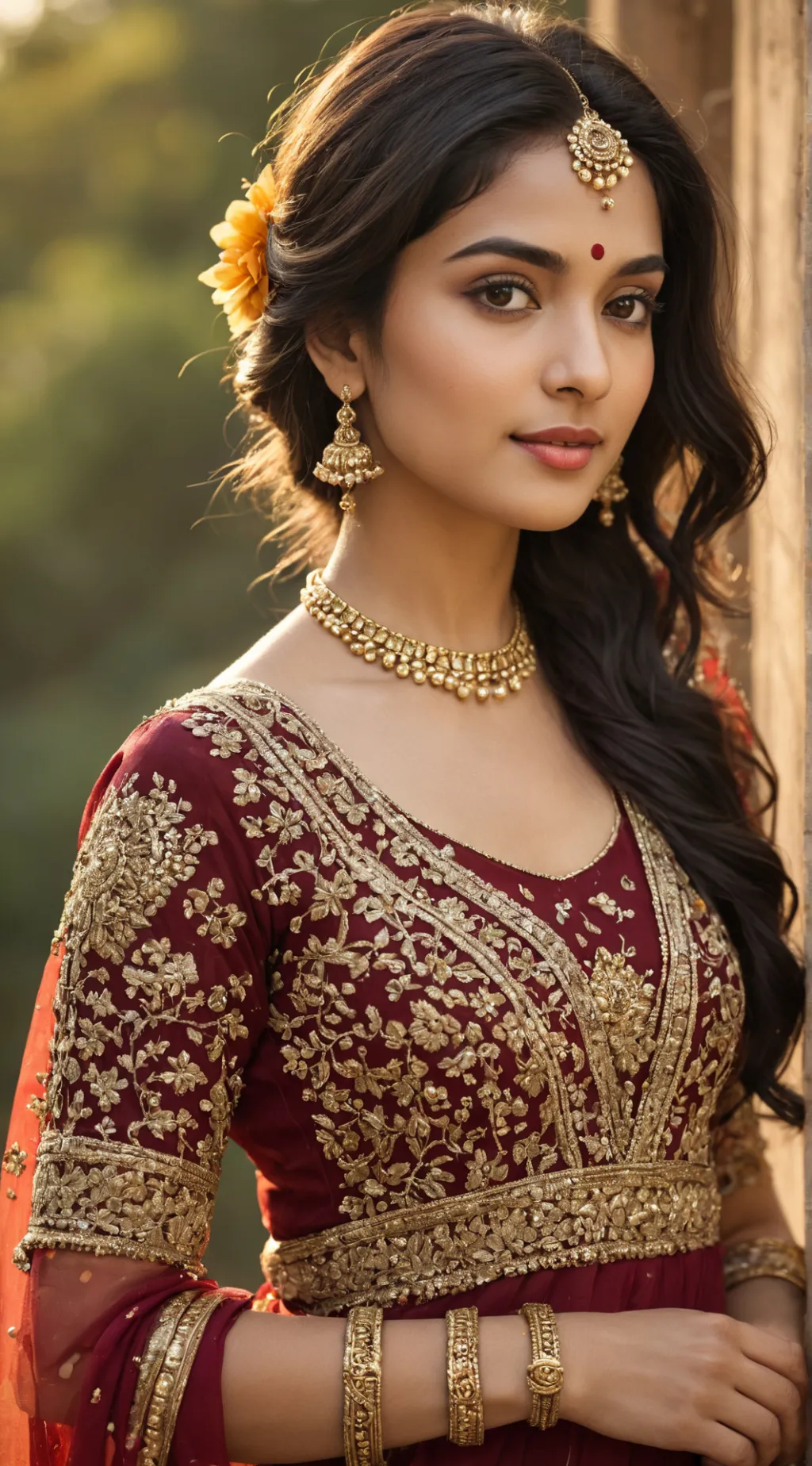 ai character: Pooja background
