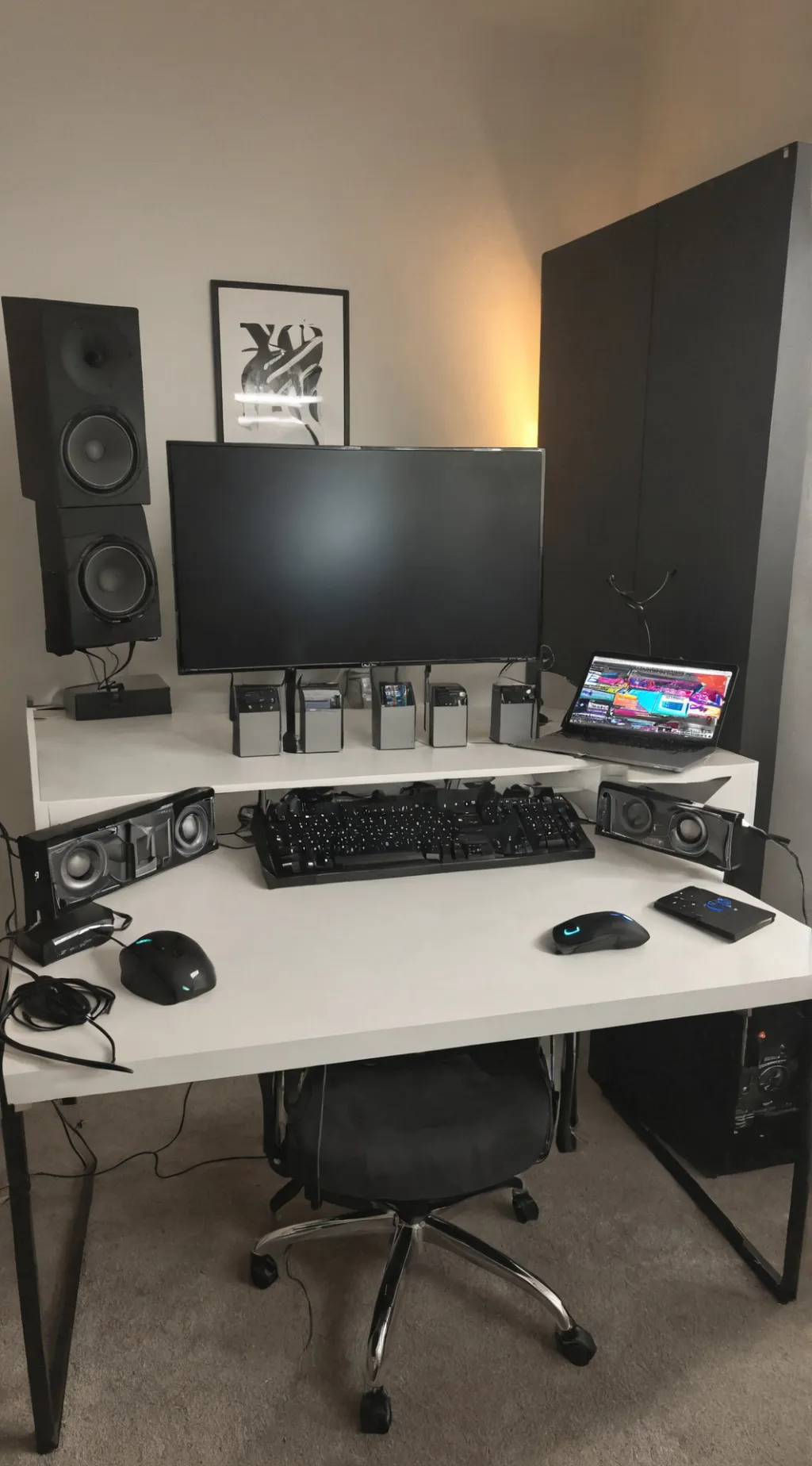 ai character: black pink background