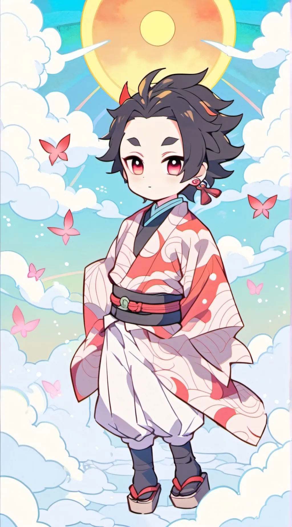 ai character: shinobu and Douma  background