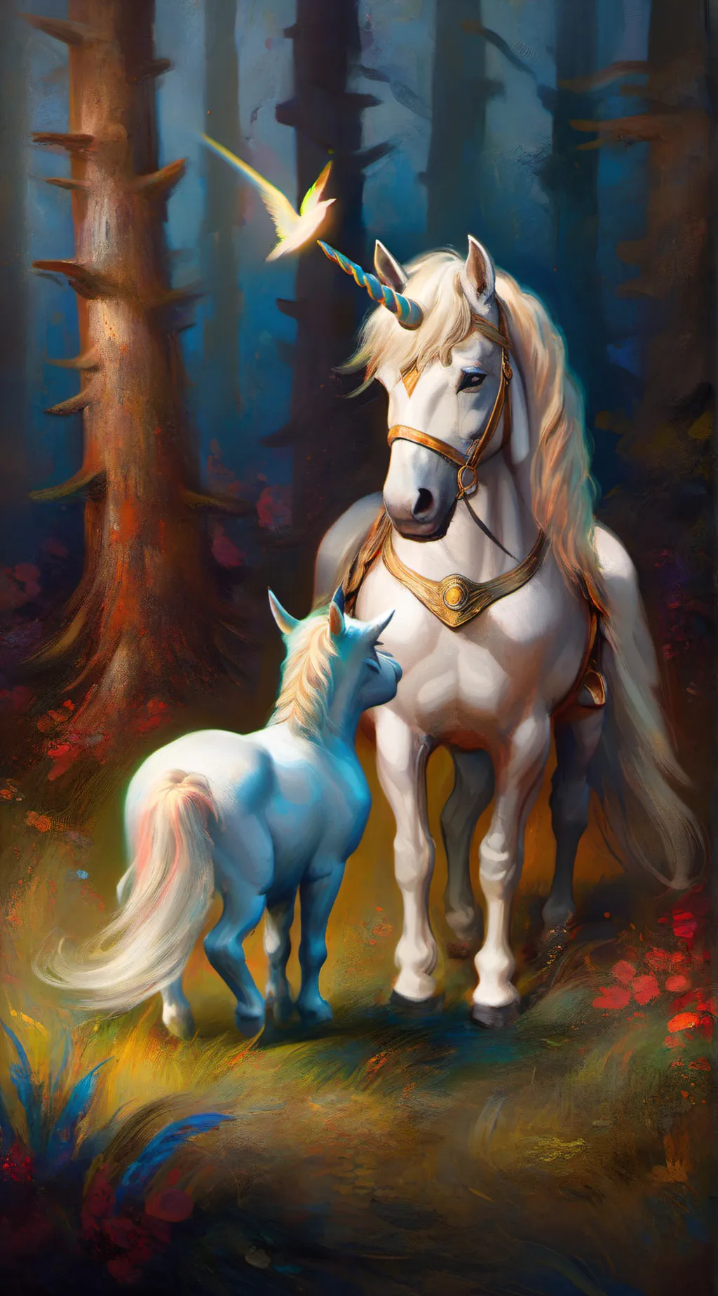 ai character: Unicorns background