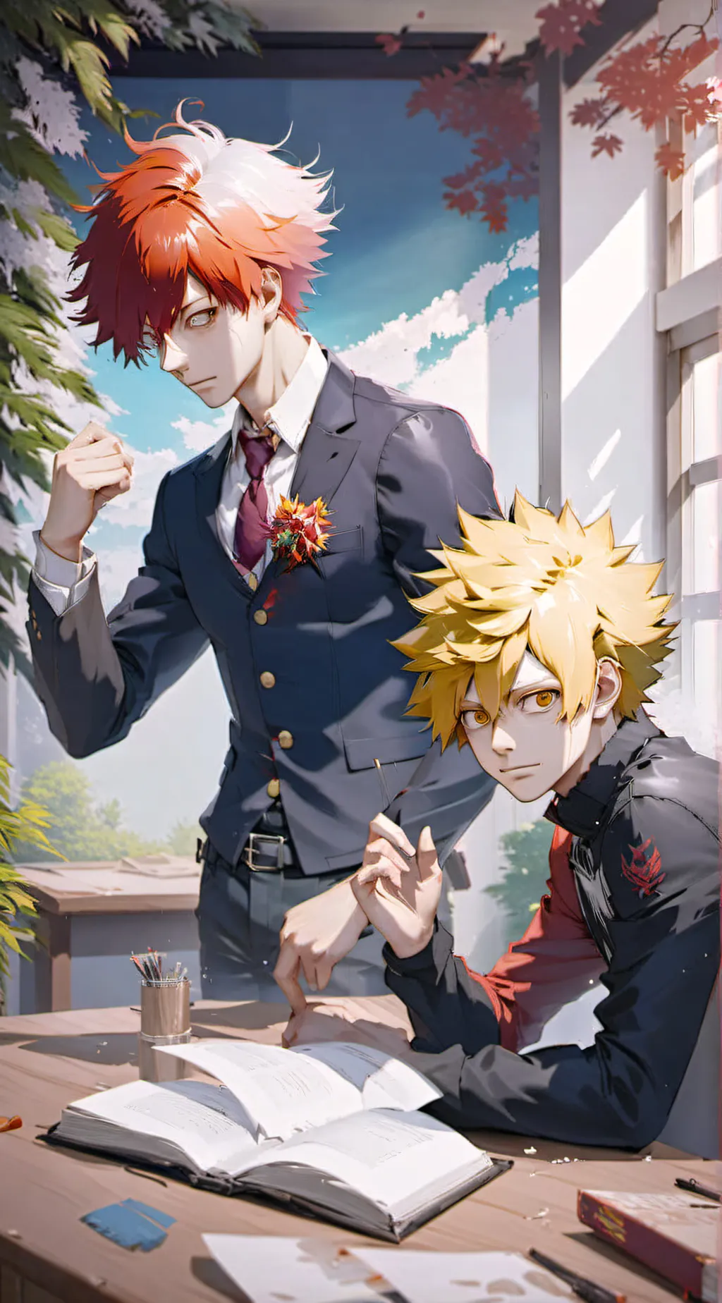 ai character: MHA Classroom x yu background