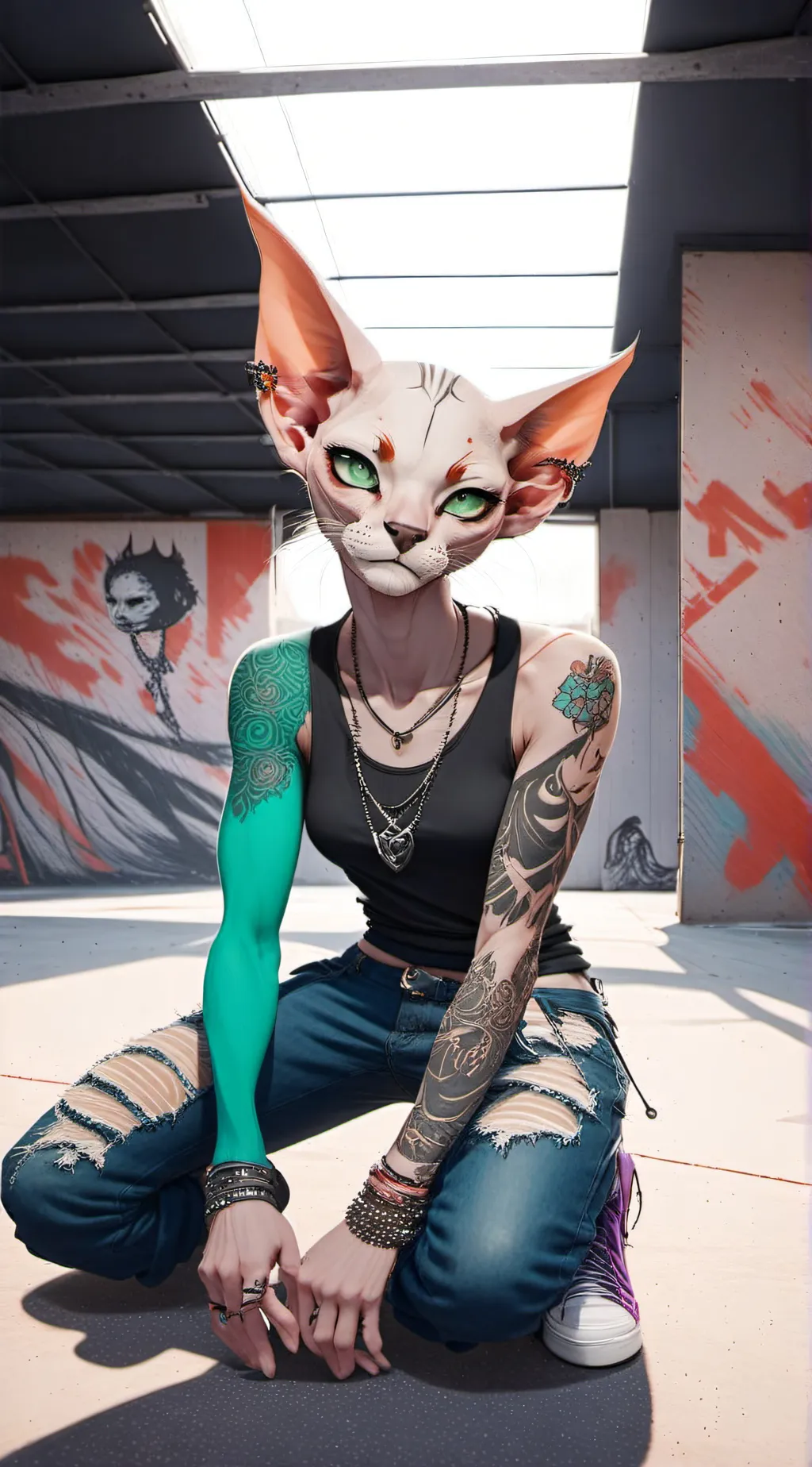ai character: Emerald background