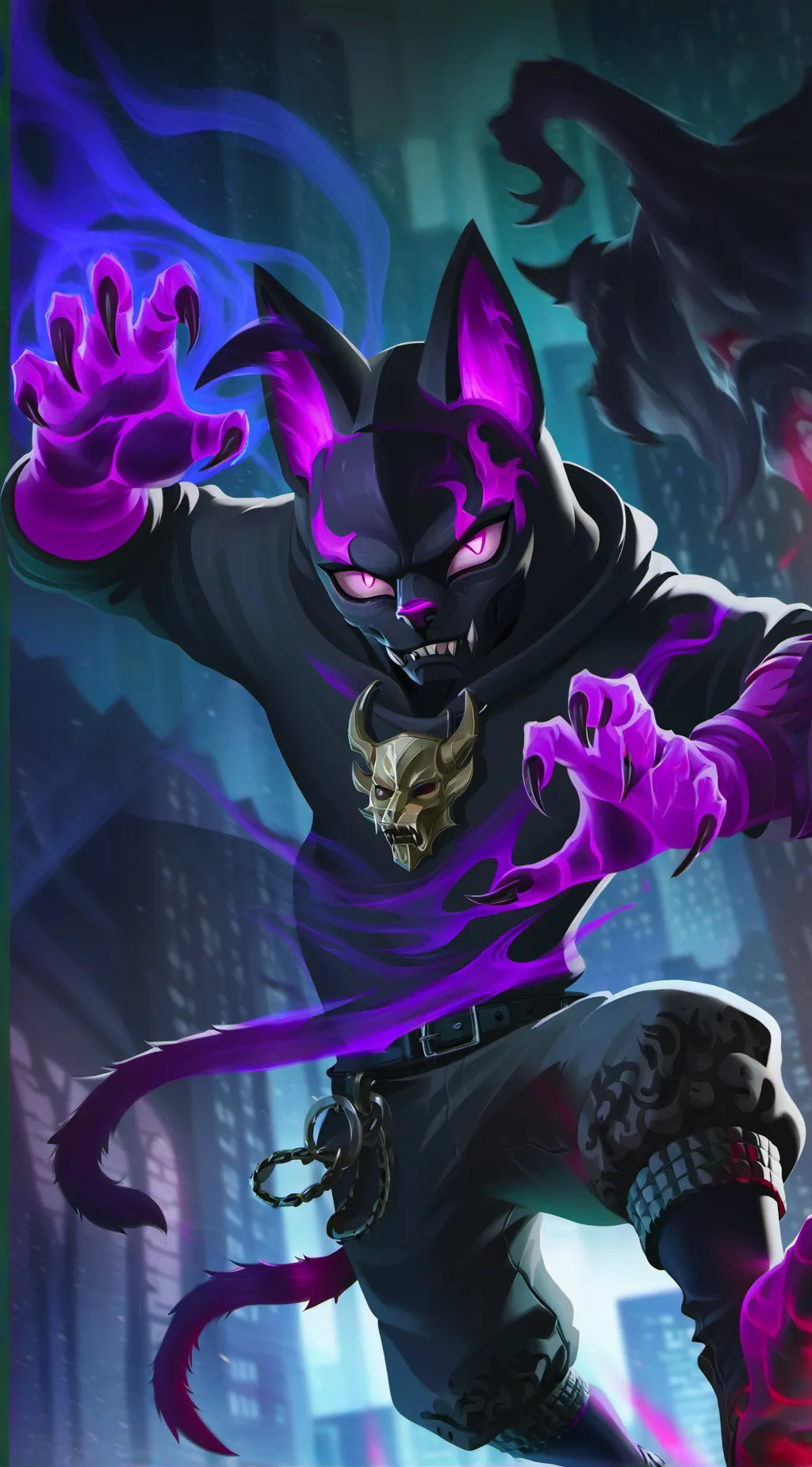 ai character: Shadow cat  background
