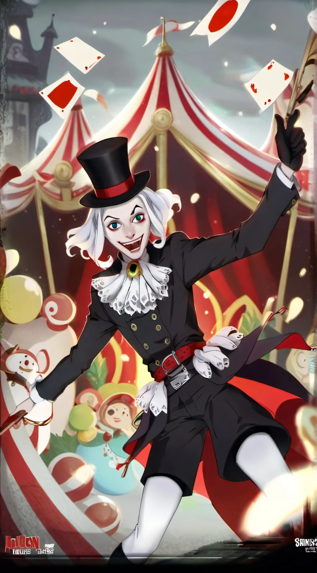 ai character: Apprenti au cirque background