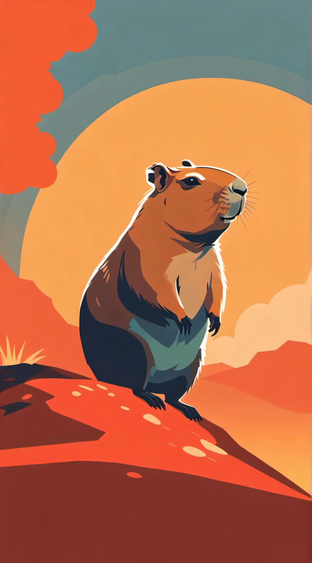 ai character: Capybara  background