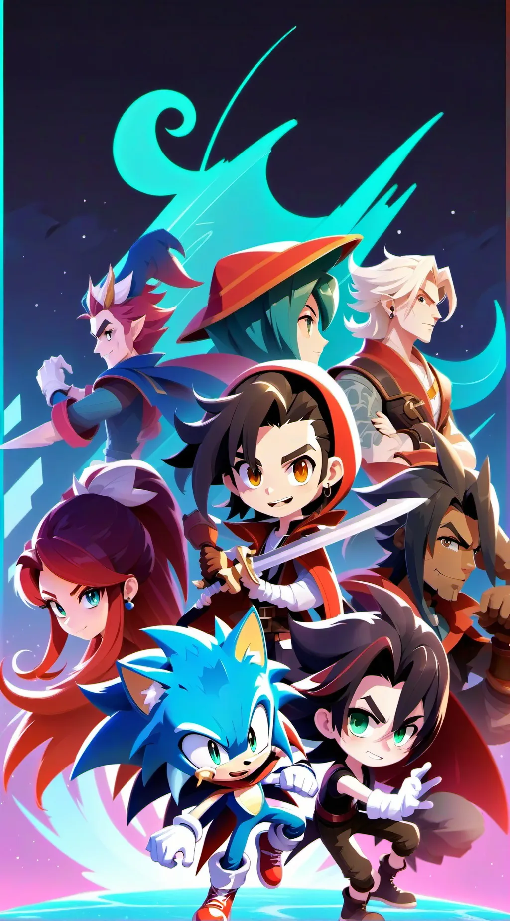 ai character: Sonic and friends background