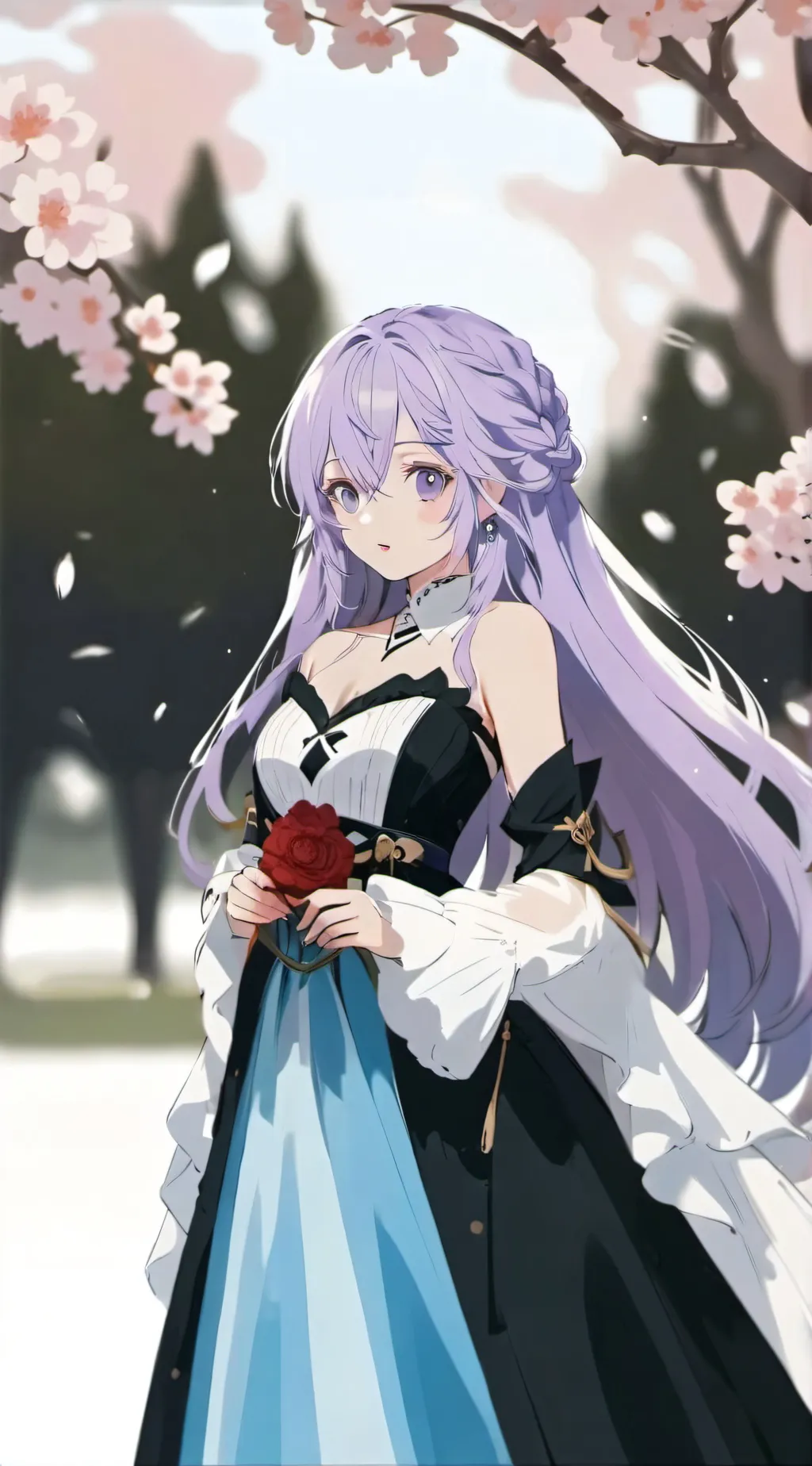 ai character: Lavender background
