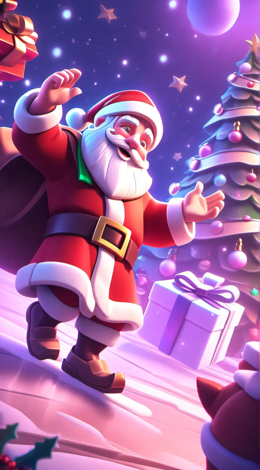 ai character: Santa Claus  background