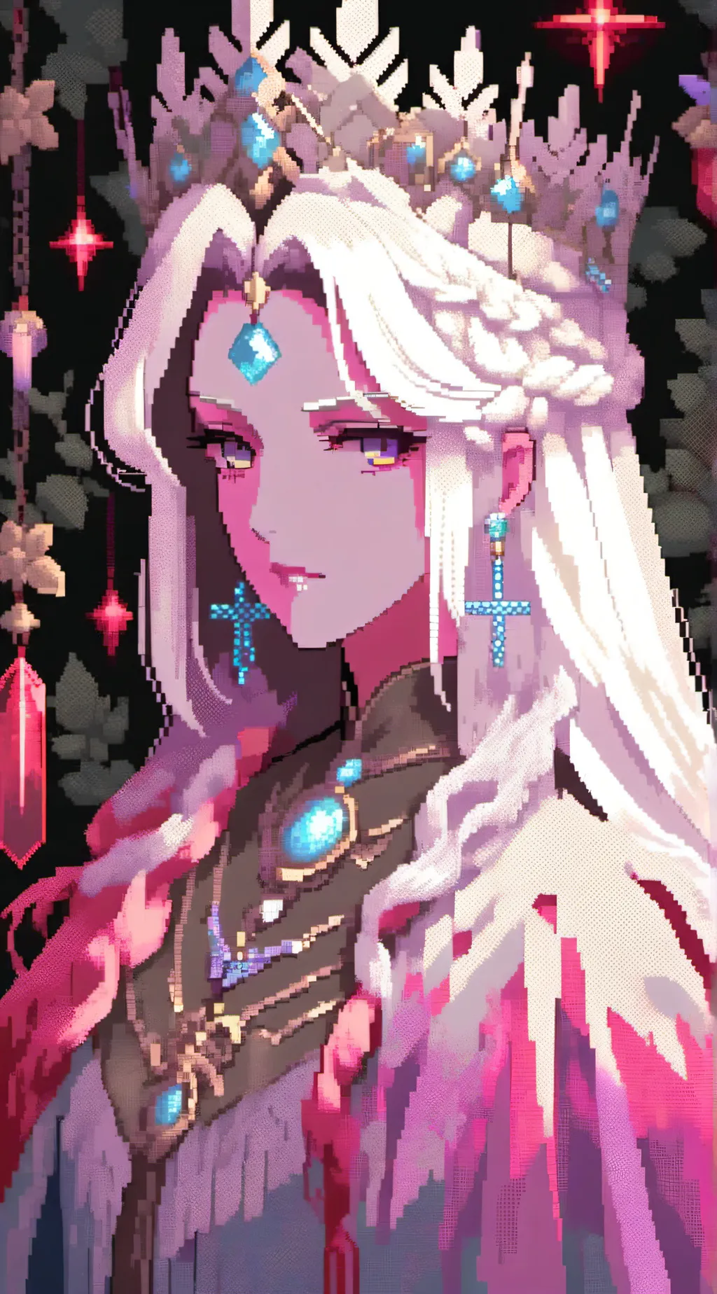 ai character: ice queen x kny background